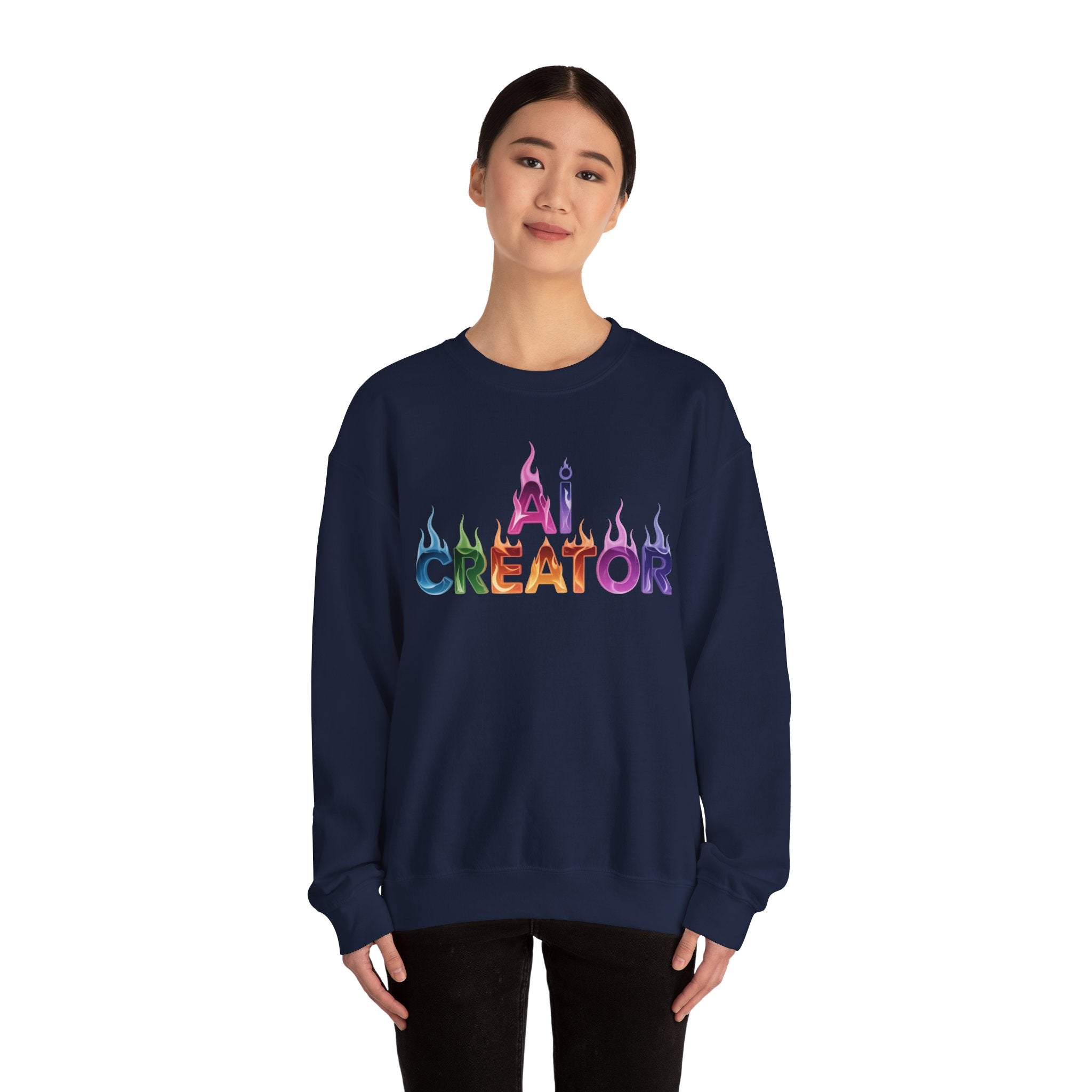 AI CREATOR  "Fire in the Code" Unisex Heavy Blend™ Crewneck Sweatshirt