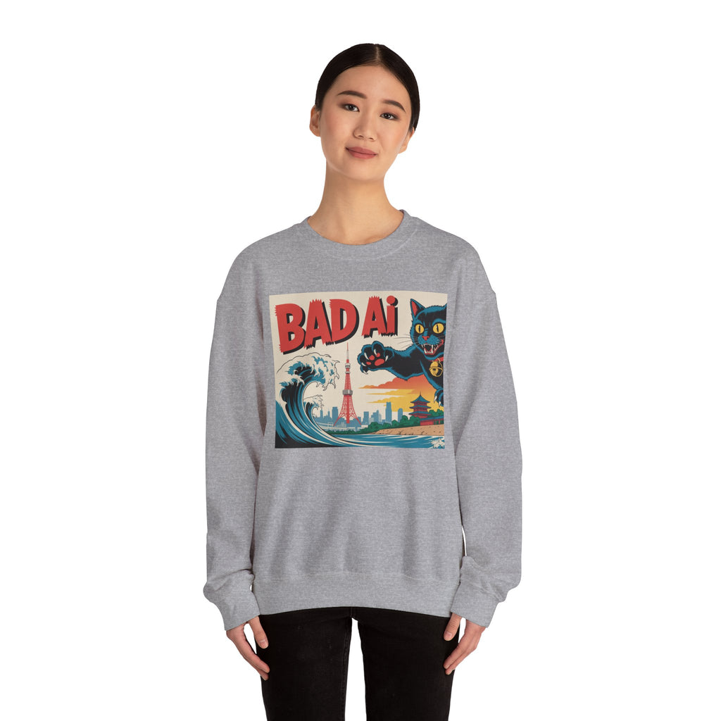 BAD AI  "Kaiju Kitty"  Unisex Heavy Blend™ Crewneck Sweatshirt