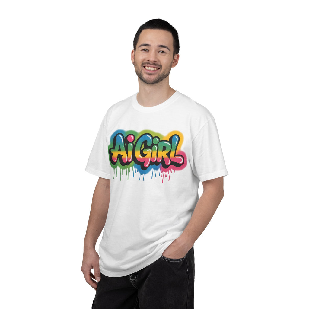 Ai Girl  "Graffiti Glow " Unisex Heavy Blend Garment-Dyed T-shirt