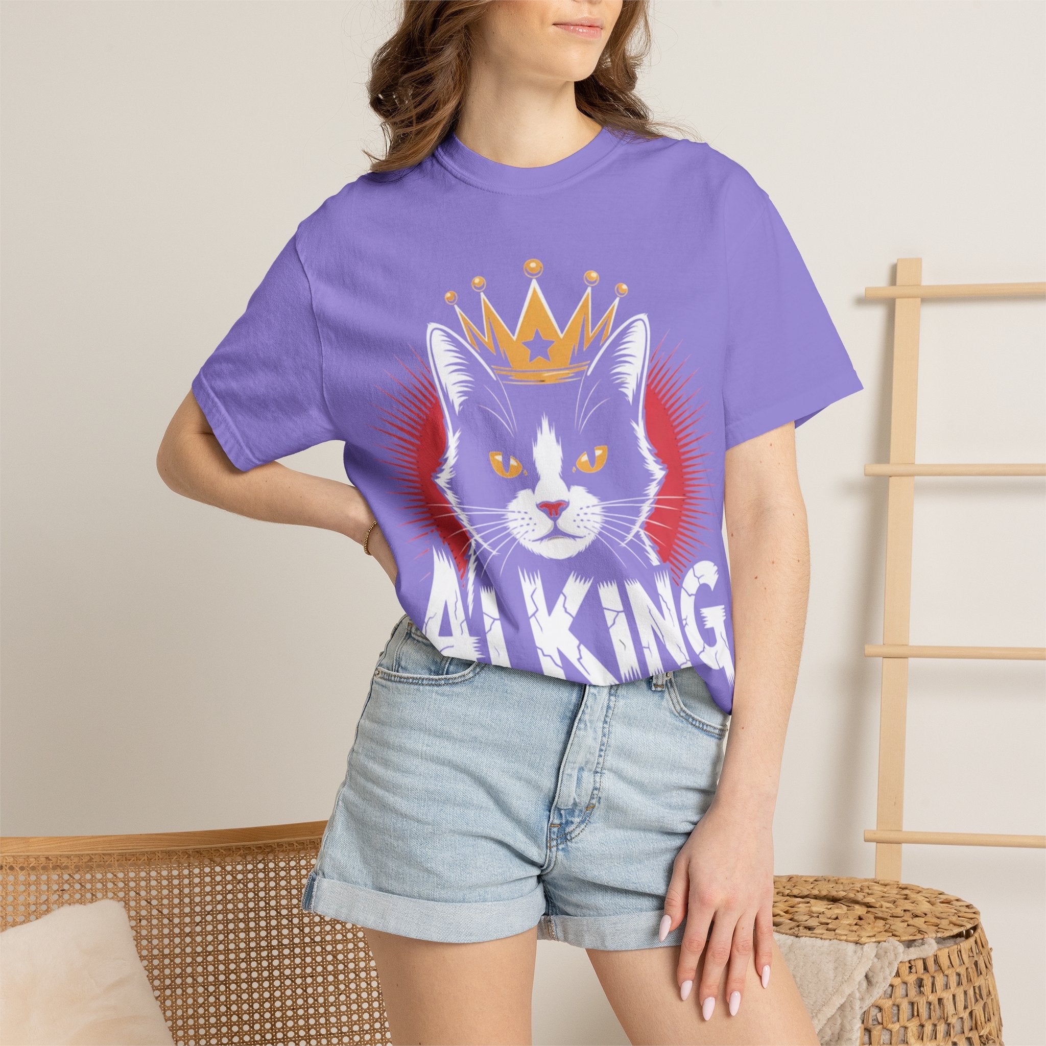 AI king ""Glitch Monarch"" Garment-Dyed T-shirt (Men)