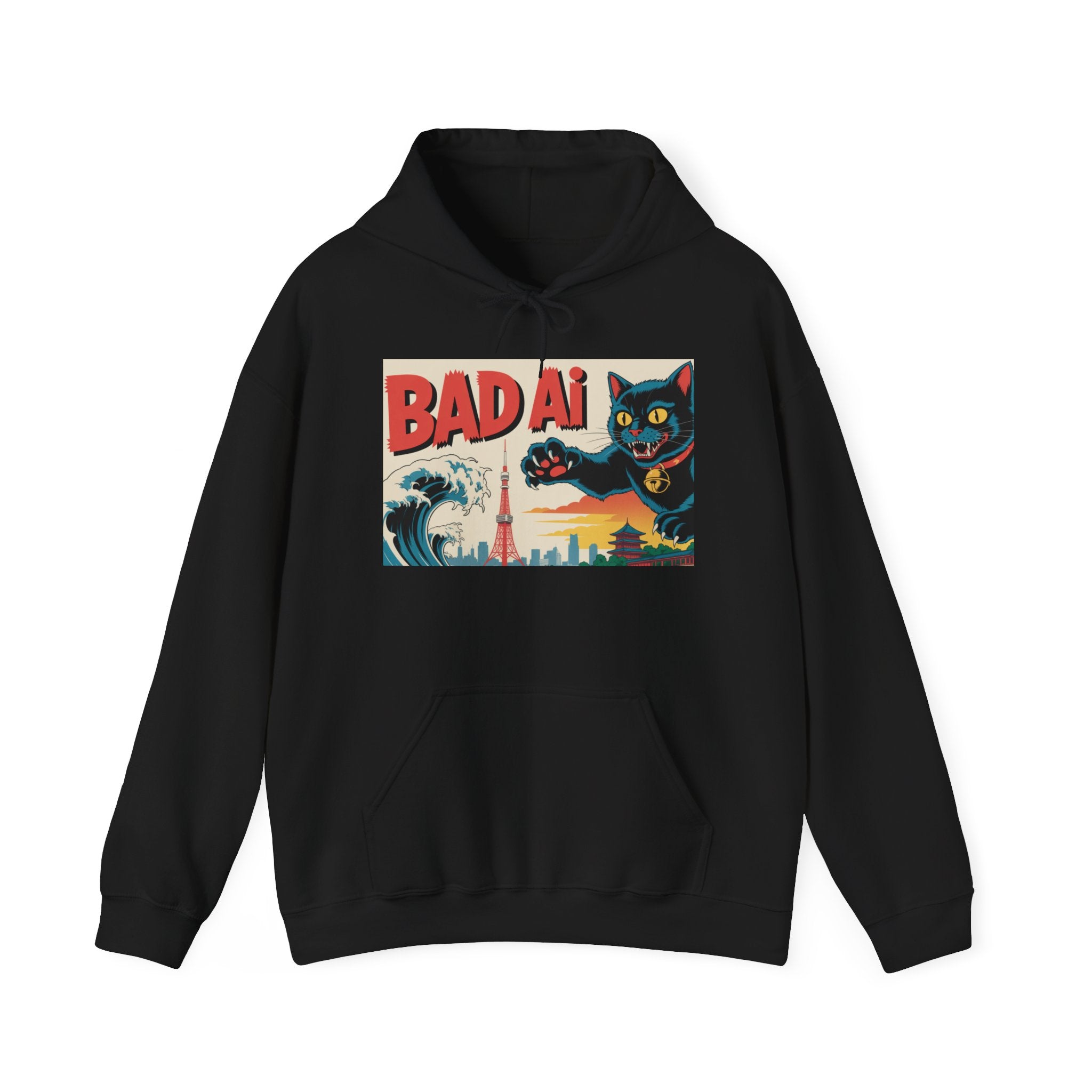 BAD AI " Kaiju Kitty " Unisex Heavy Blend™ Hooded Sweatshirt