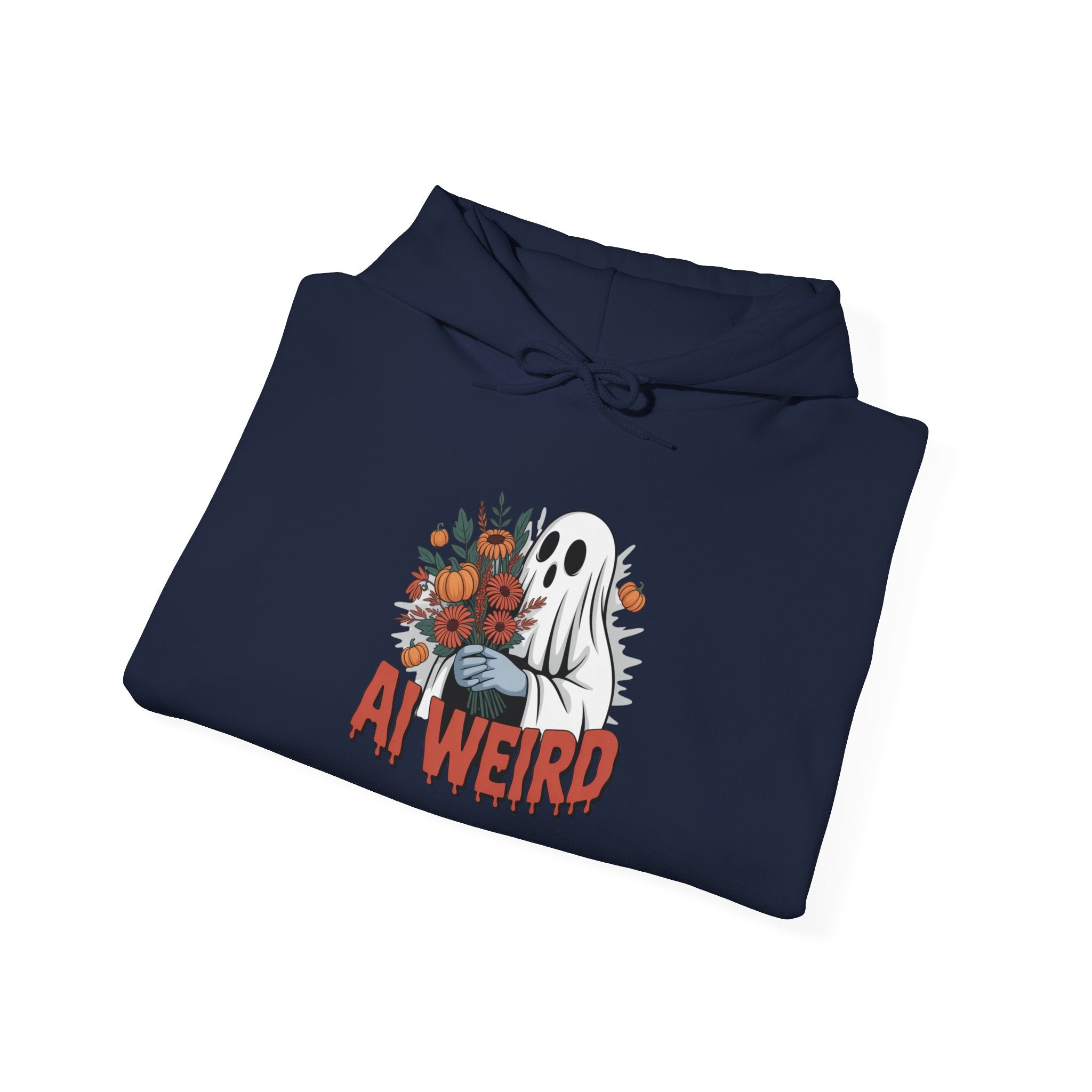 AI WEIRD  "Glitch Garden Ghost" Unisex Heavy Blend™ Hooded Sweatshirt