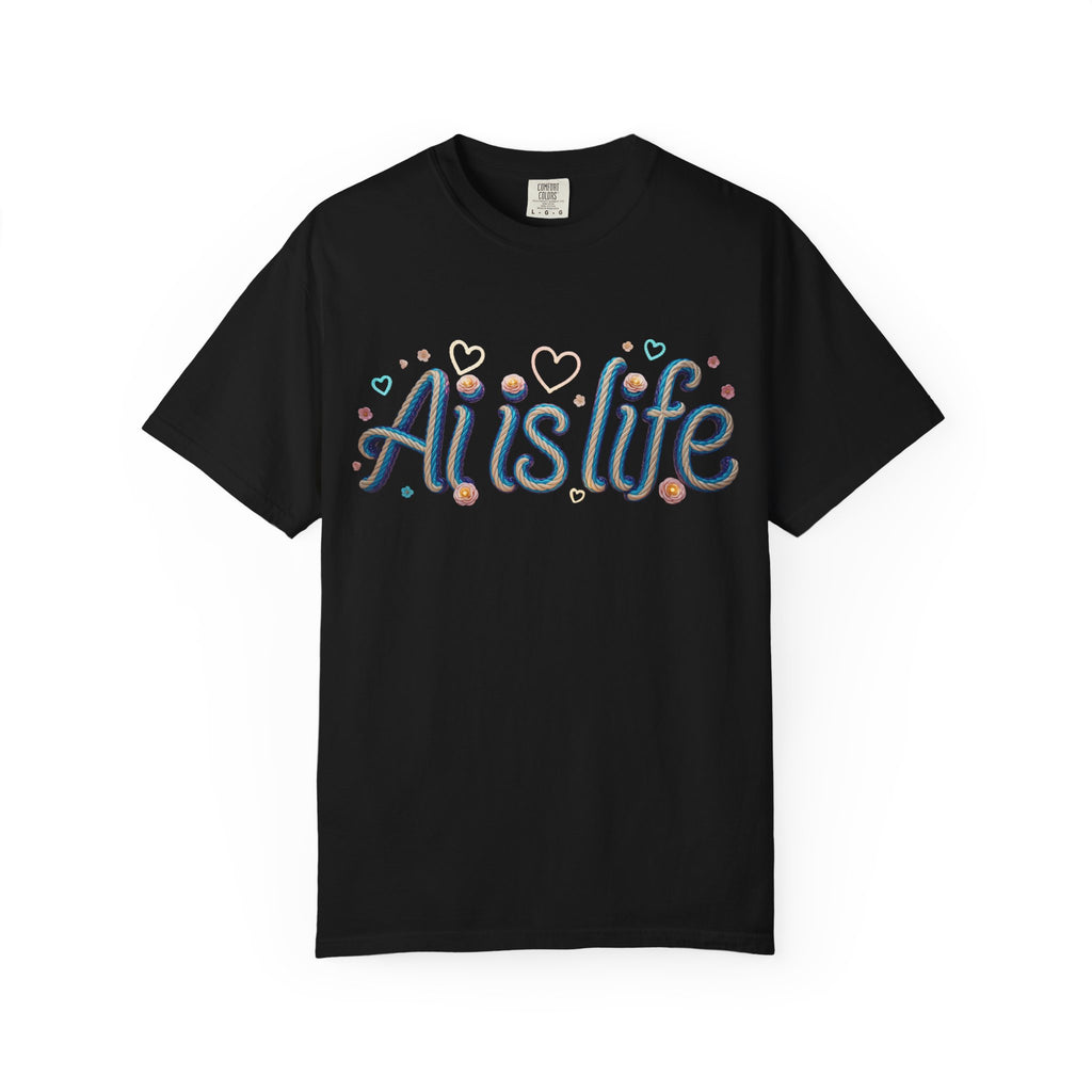 AI is Life  "TWISTED BEAUTY" Unisex Garment-Dyed T-shirt