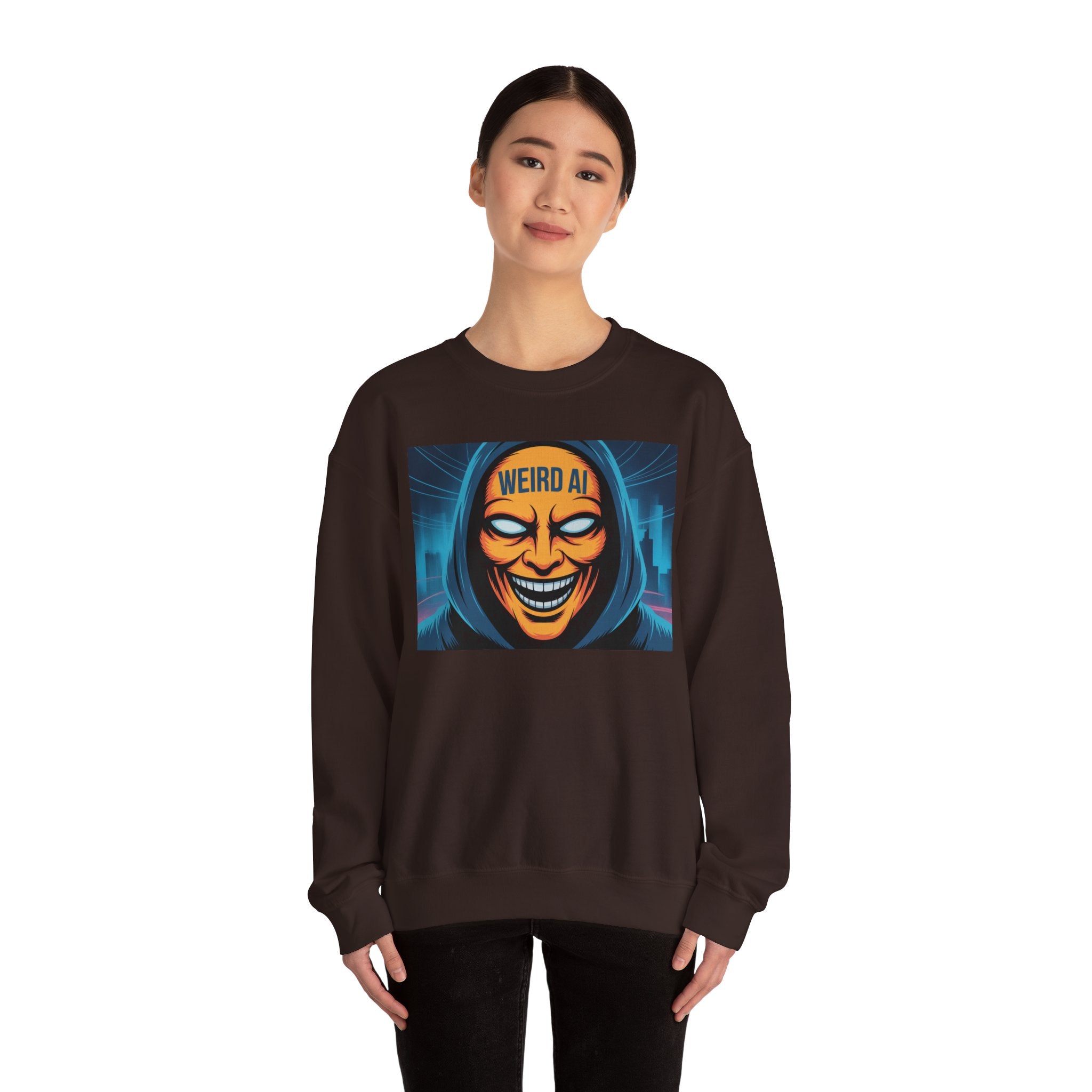Weird AI "Masked Mode" Unisex Heavy Blend™ Crewneck Sweatshirt