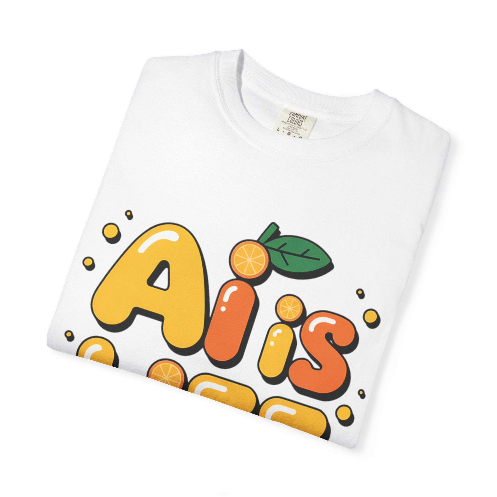 2. AI is LIFE  "Orange Overclock" Unisex Garment-Dyed T-shirt