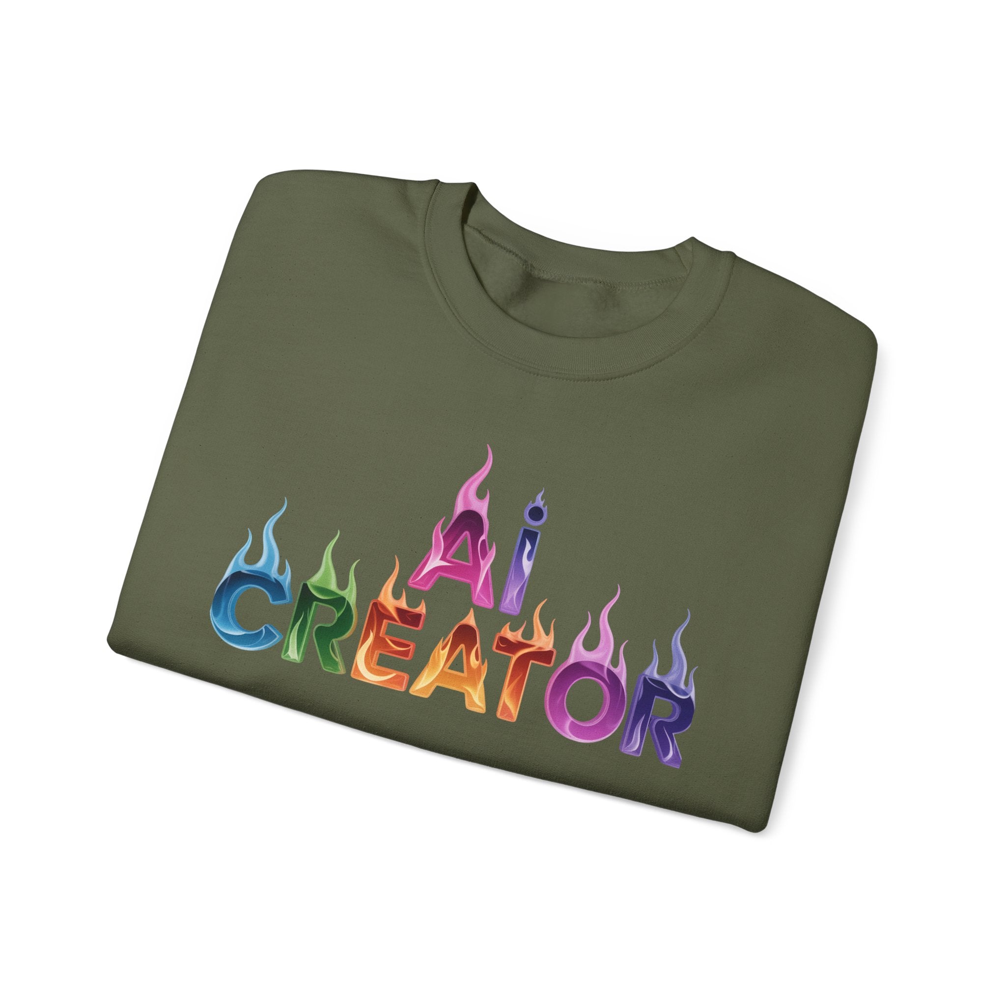 AI CREATOR  "Fire in the Code" Unisex Heavy Blend™ Crewneck Sweatshirt