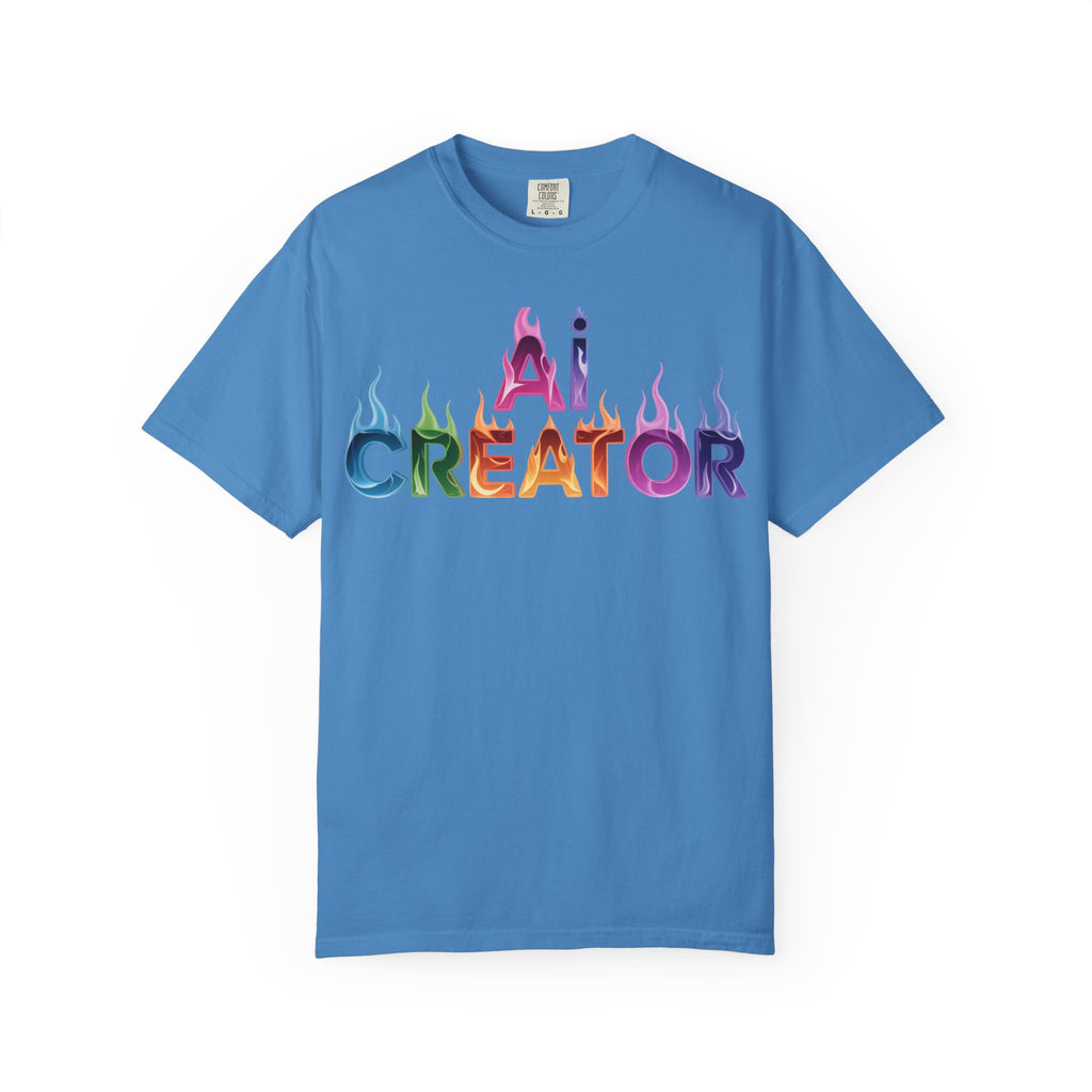 AI CREATOR  "Fire in the Code" Unisex Garment-Dyed T-shirt