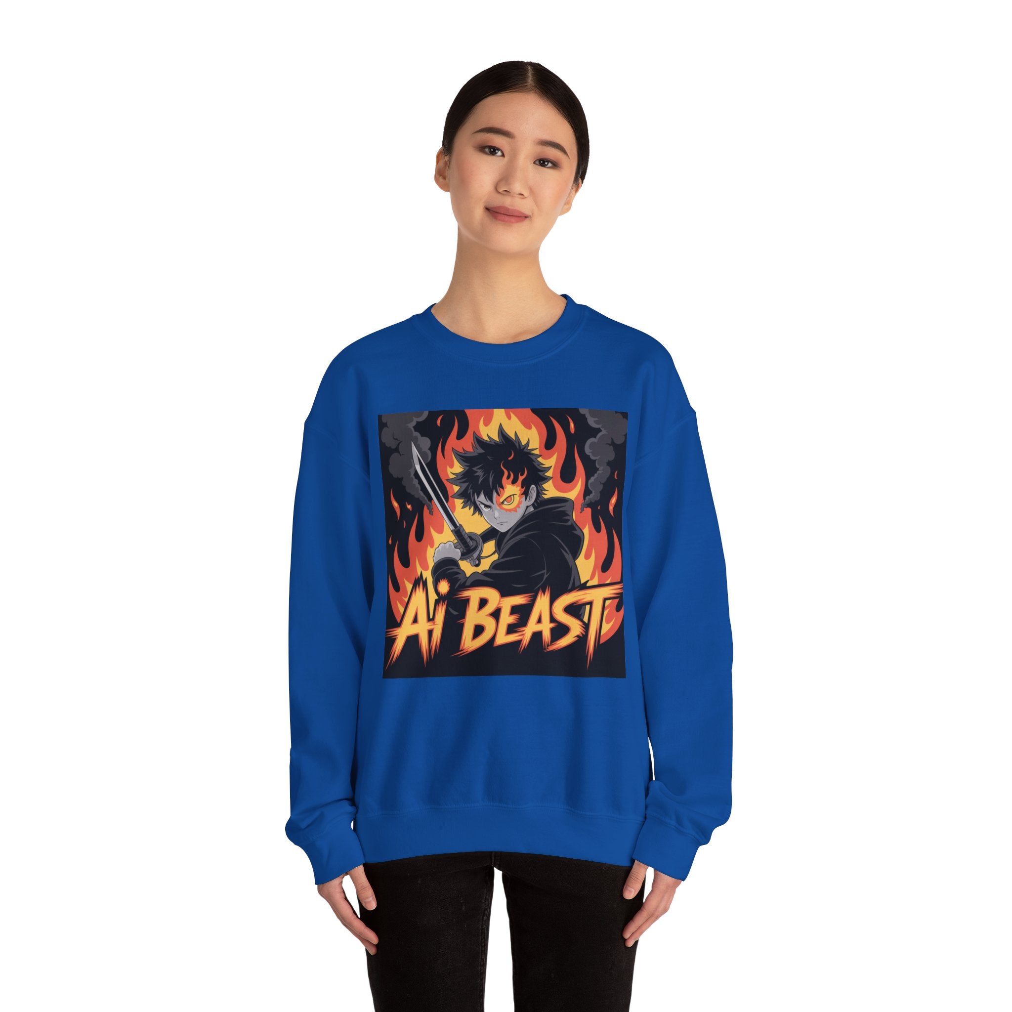 AI BEAST  "Warrior.exe"  Unisex Heavy Blend™ Crewneck Sweatshirt