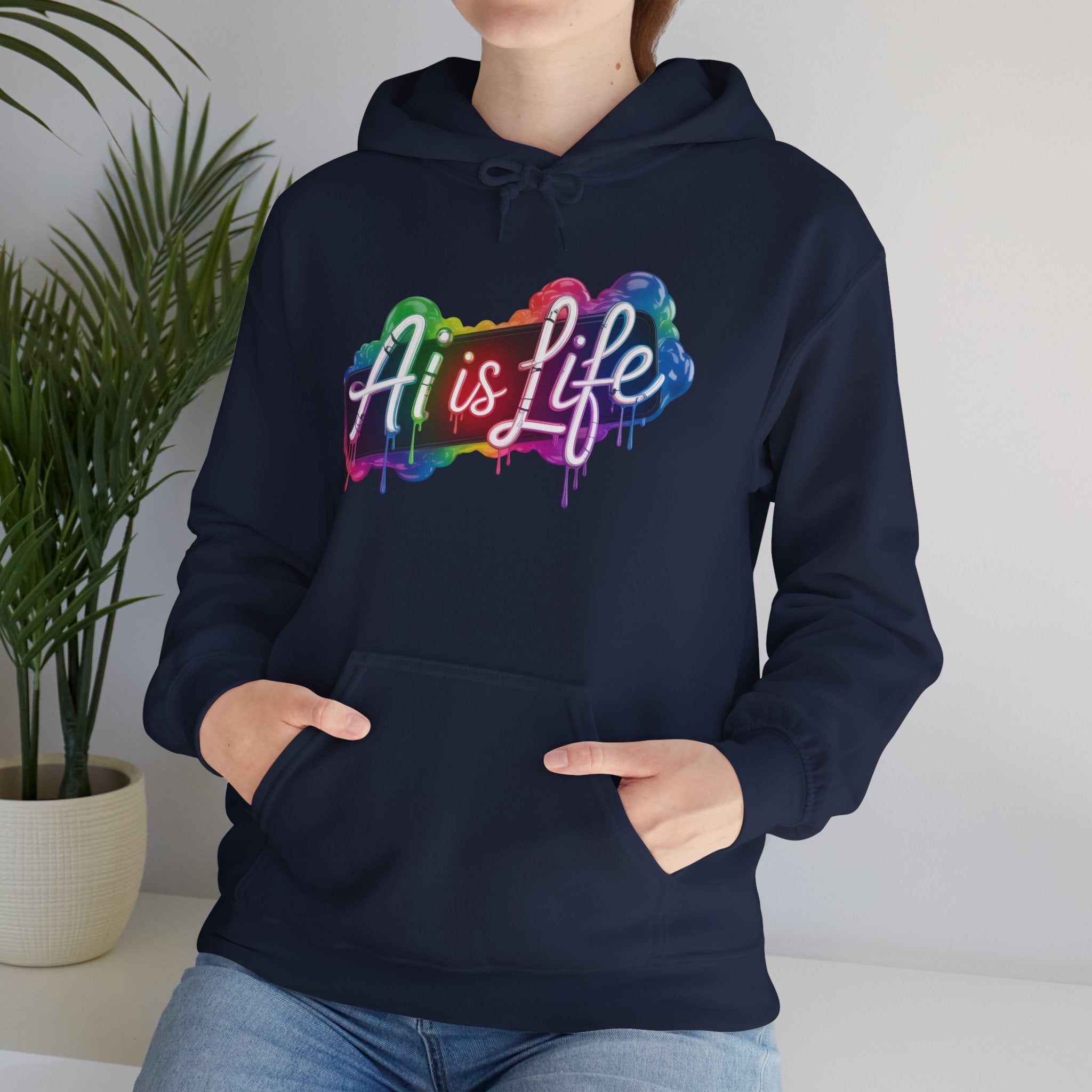 AI is LIFE  “PipeDream Intelligence” Unisex Heavy Blend™ Hooded Hoodie