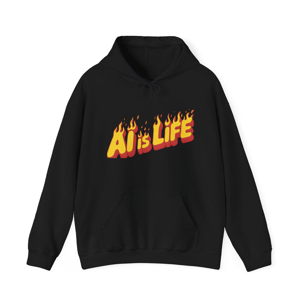 AI is LIFE “FLAME CODE” Unisex Heavy Blend™ Hooded Sweatshirt