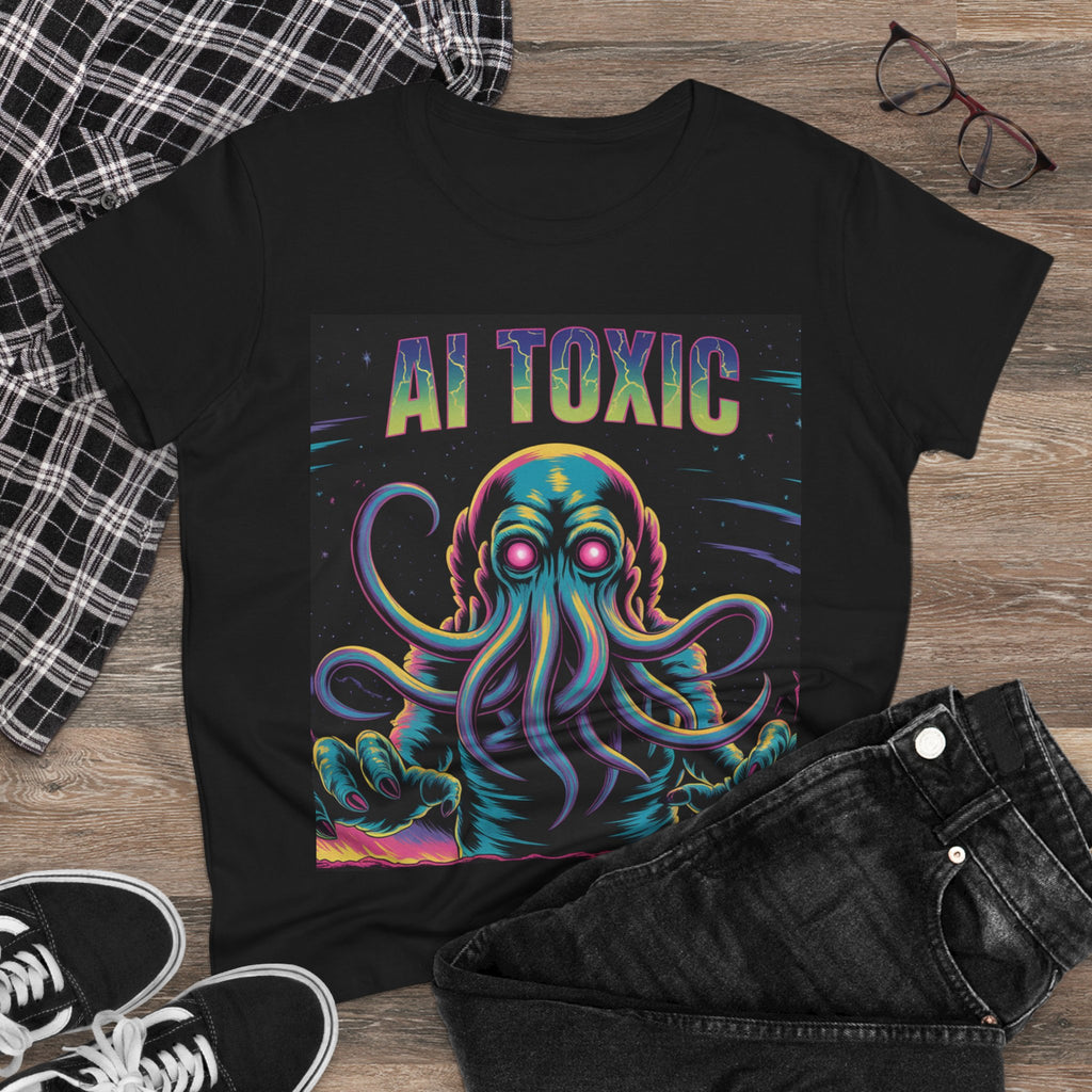 AI TOXIC  "Data Overlord" Women's Midweight Cotton Tee