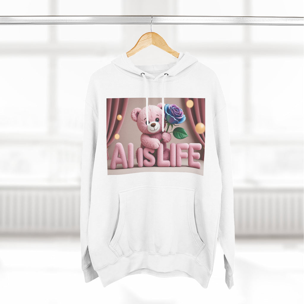 AI IS LIFE  "CUTE CIRCUIT" Three-Panel Fleece Hoodie