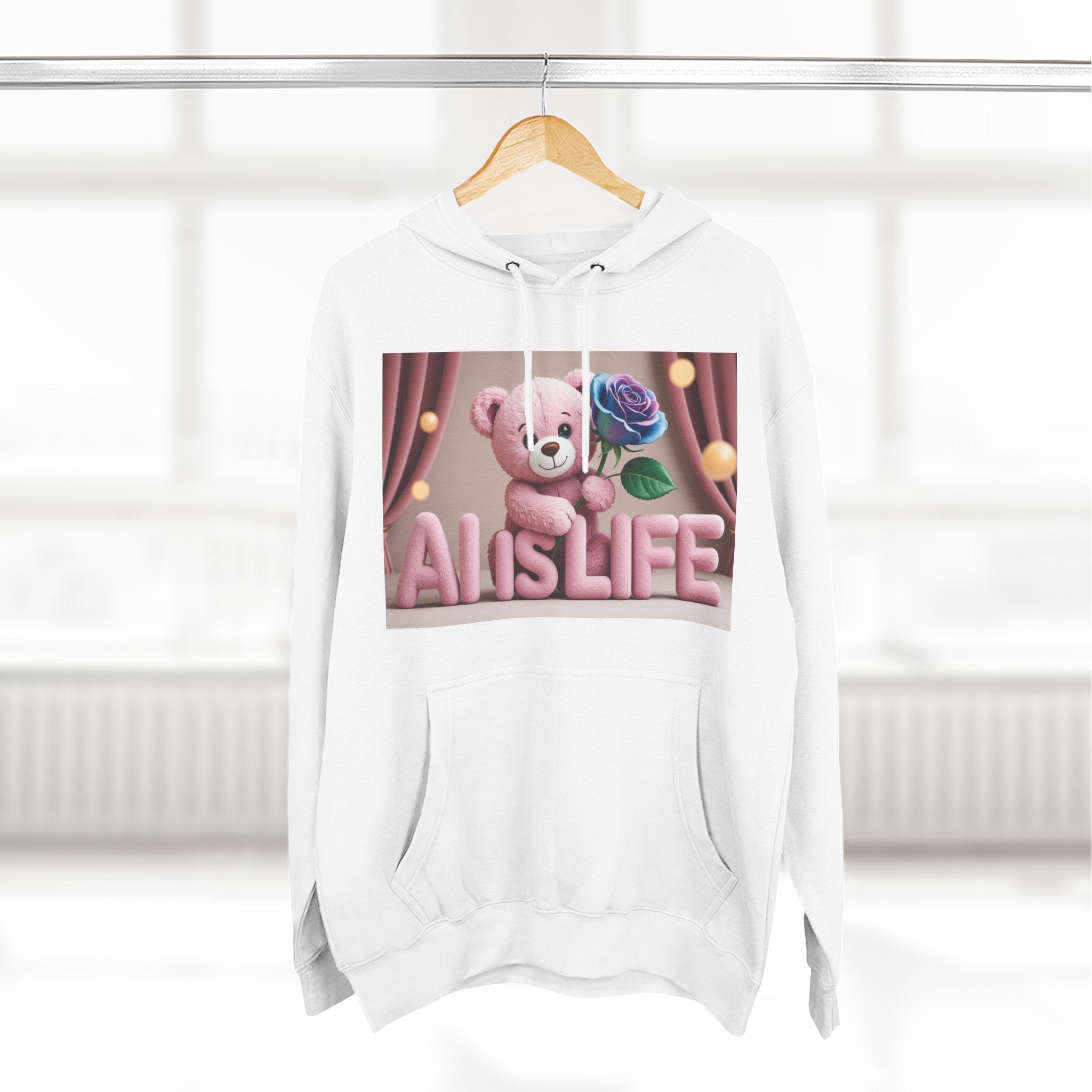 AI IS LIFE  "CUTE CIRCUIT" Three-Panel Fleece Hoodie