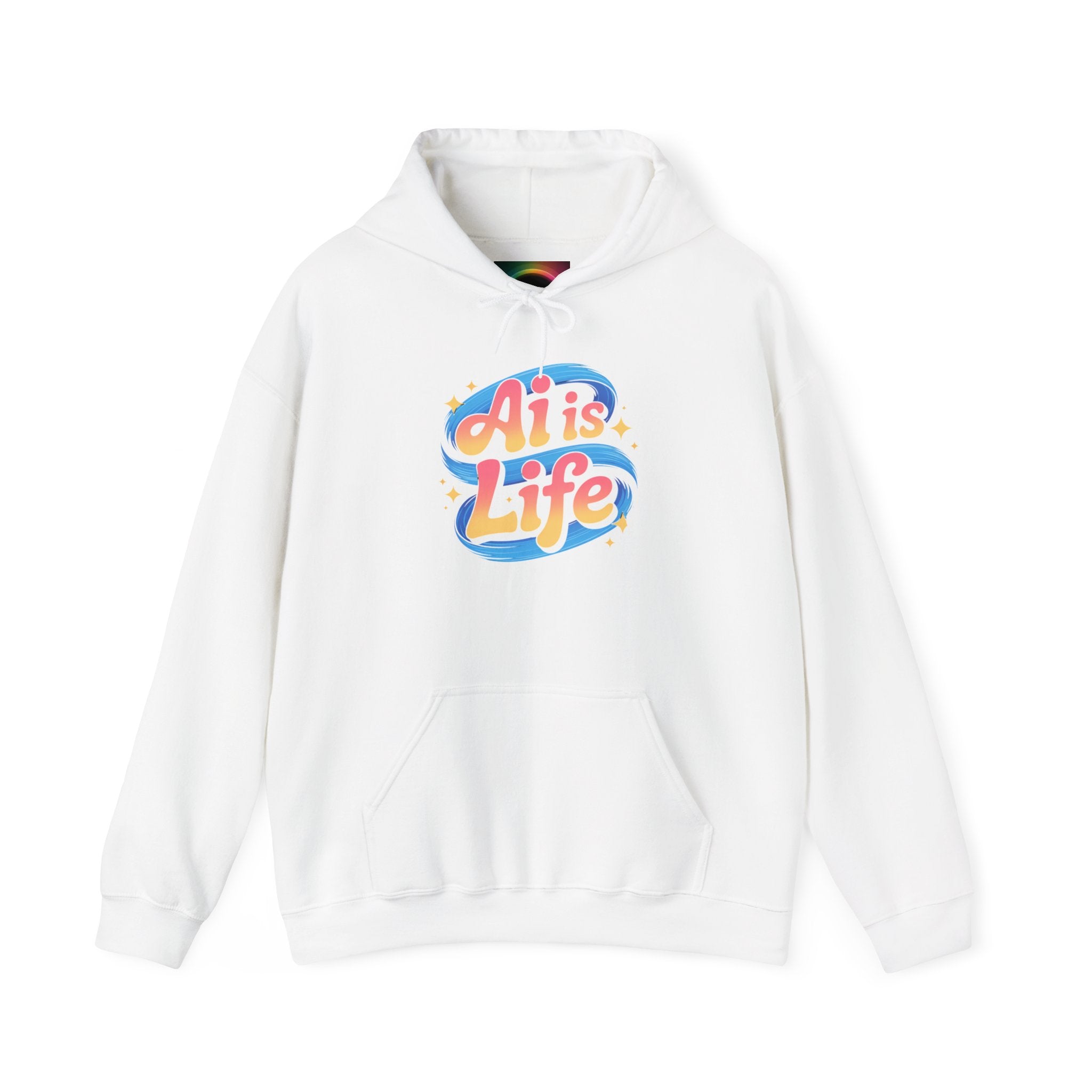 AI is Life "COSMIC SWIRL" — Retro Colorful Graphic Pullover Hoodie
