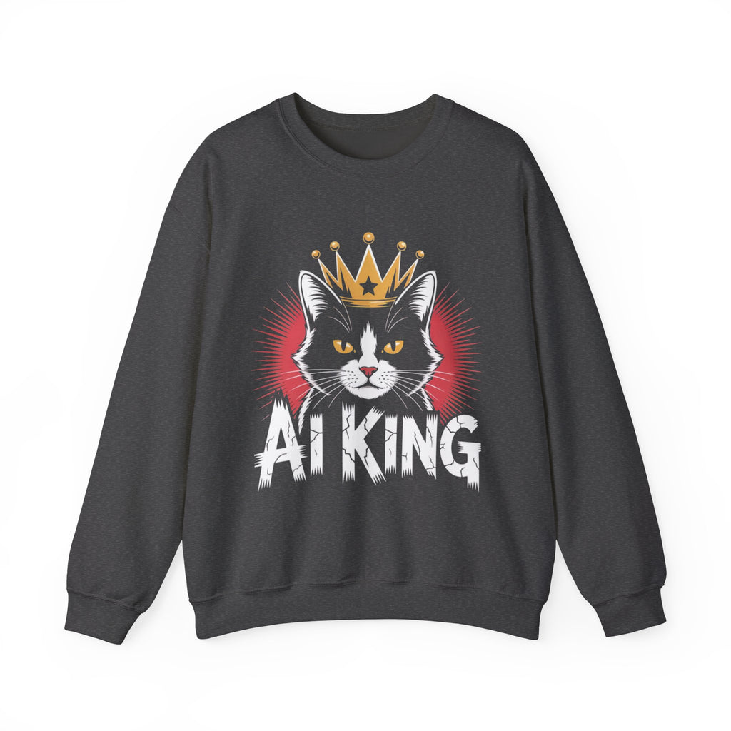 AI King  "Glitch Monarch" Unisex Heavy Blend™ Crewneck Sweatshirt
