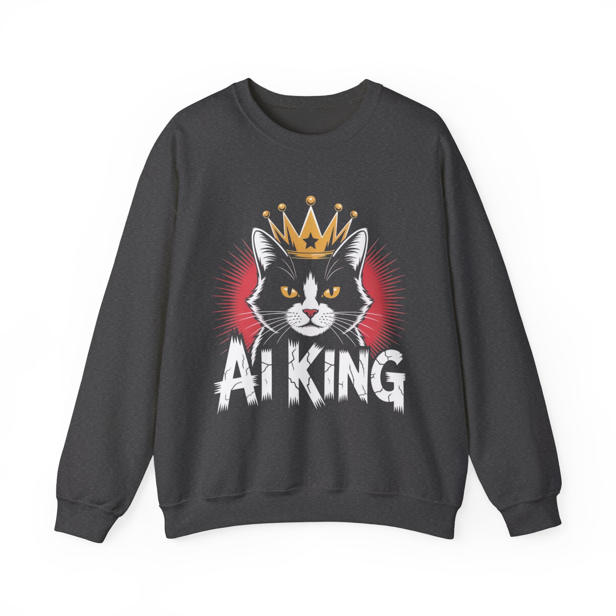 AI King  "Glitch Monarch" Unisex Heavy Blend™ Crewneck Sweatshirt