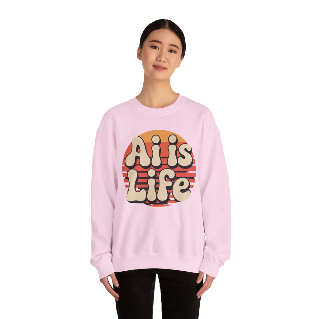 AI is Life "SUNSET CIRCUITRY" Unisex Heavy Blend™ Crewneck Sweatshirt