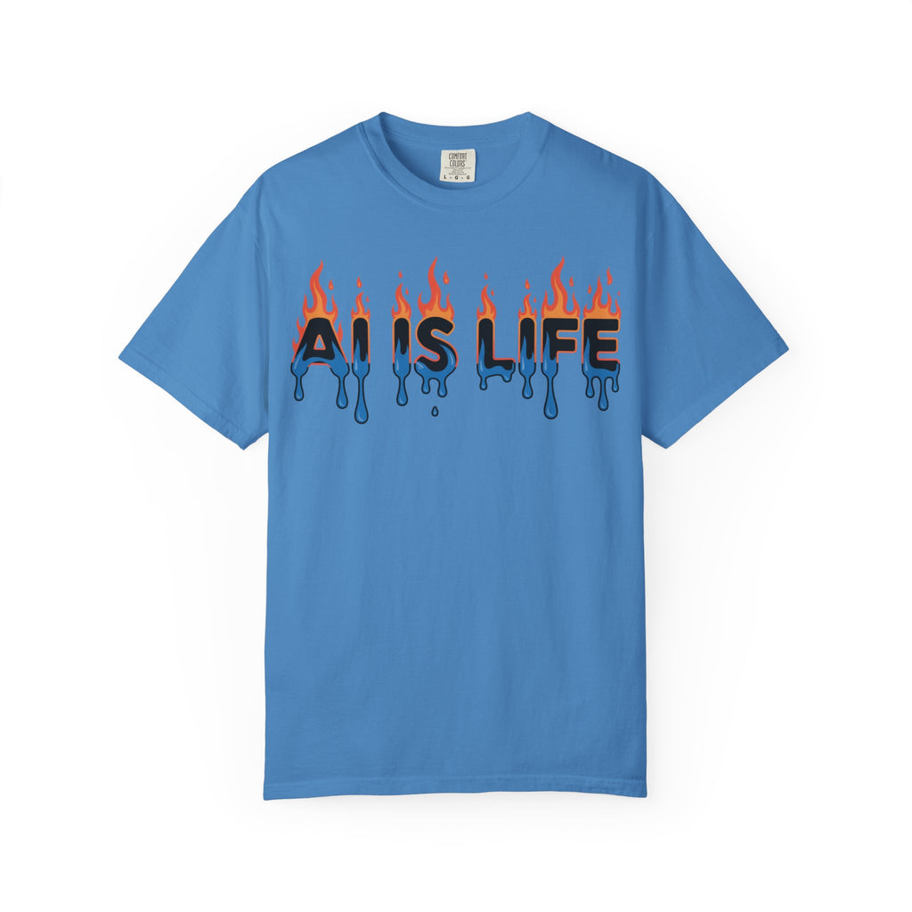 AI IS LIFE – “AI MELTDOWN” Unisex Garment-Dyed T-shirt
