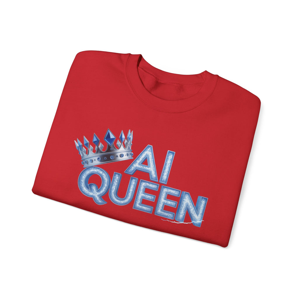 AI Queen "Frost Crown Frequency" Unisex Heavy Blend™ Crewneck Sweatshirt