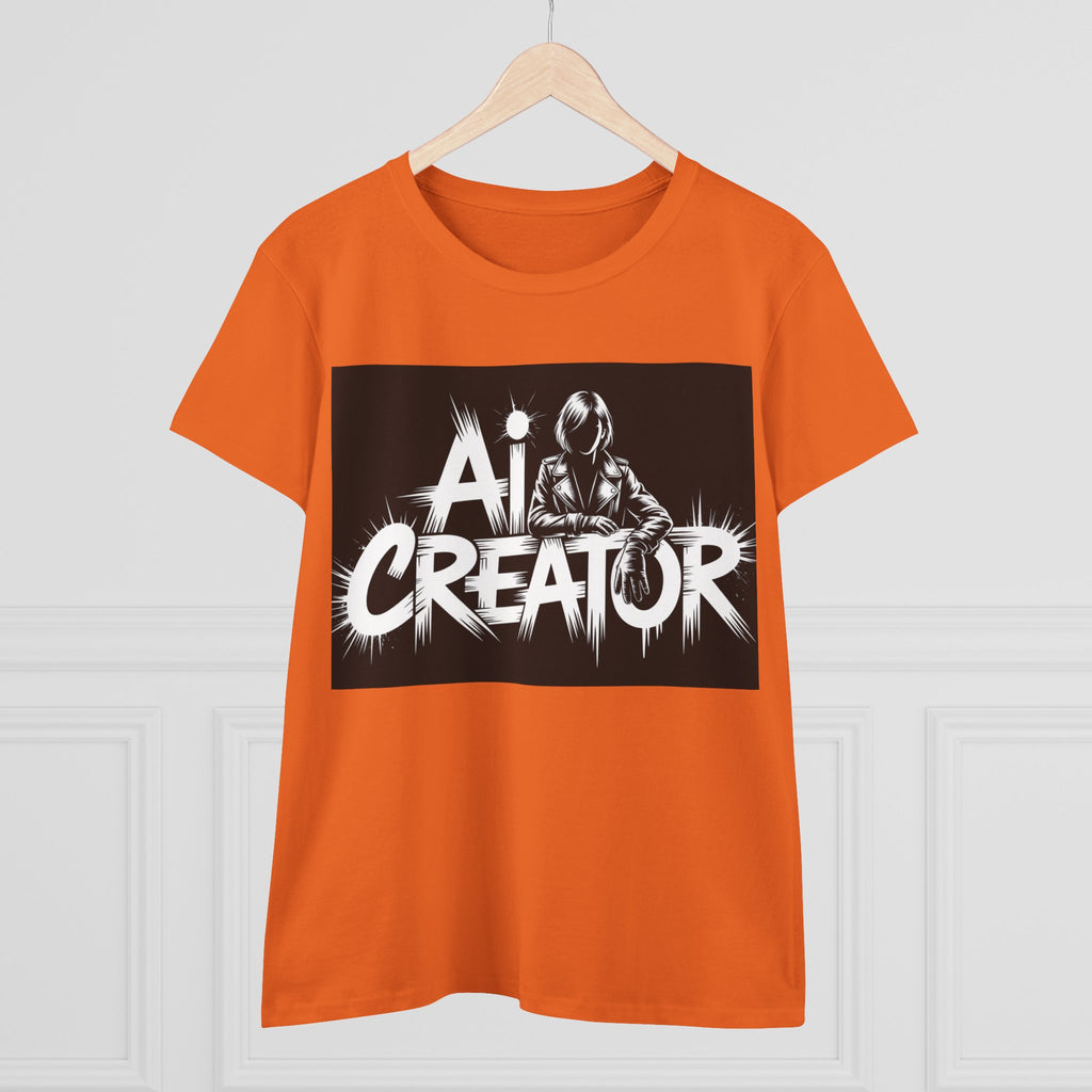 AI Creator  "Digital Rebel" Women's Midweight Cotton Tee