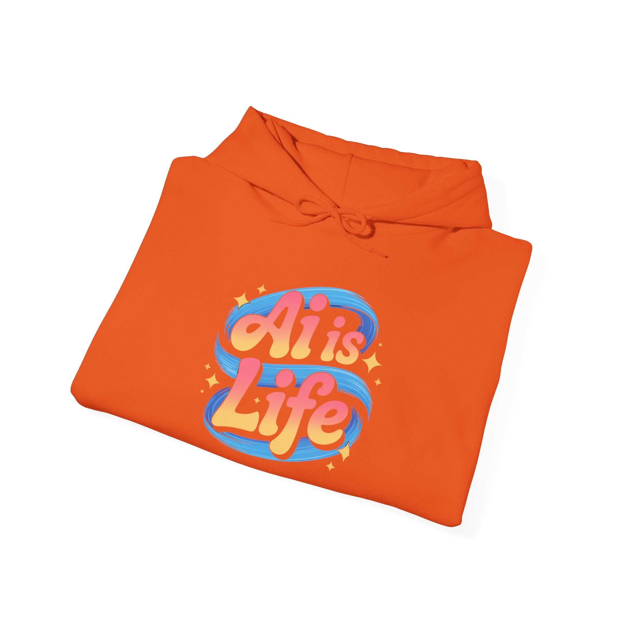 AI is Life "COSMIC SWIRL" — Retro Colorful Graphic Pullover Hoodie
