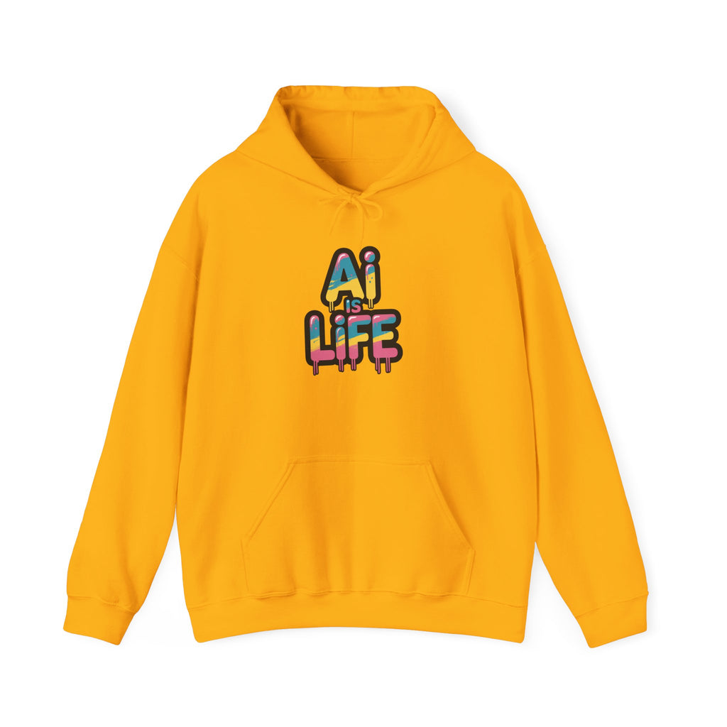 AI IS LIFE " Neon Circuit "  Unisex Heavy Blend™ Hooded Sweatshirt