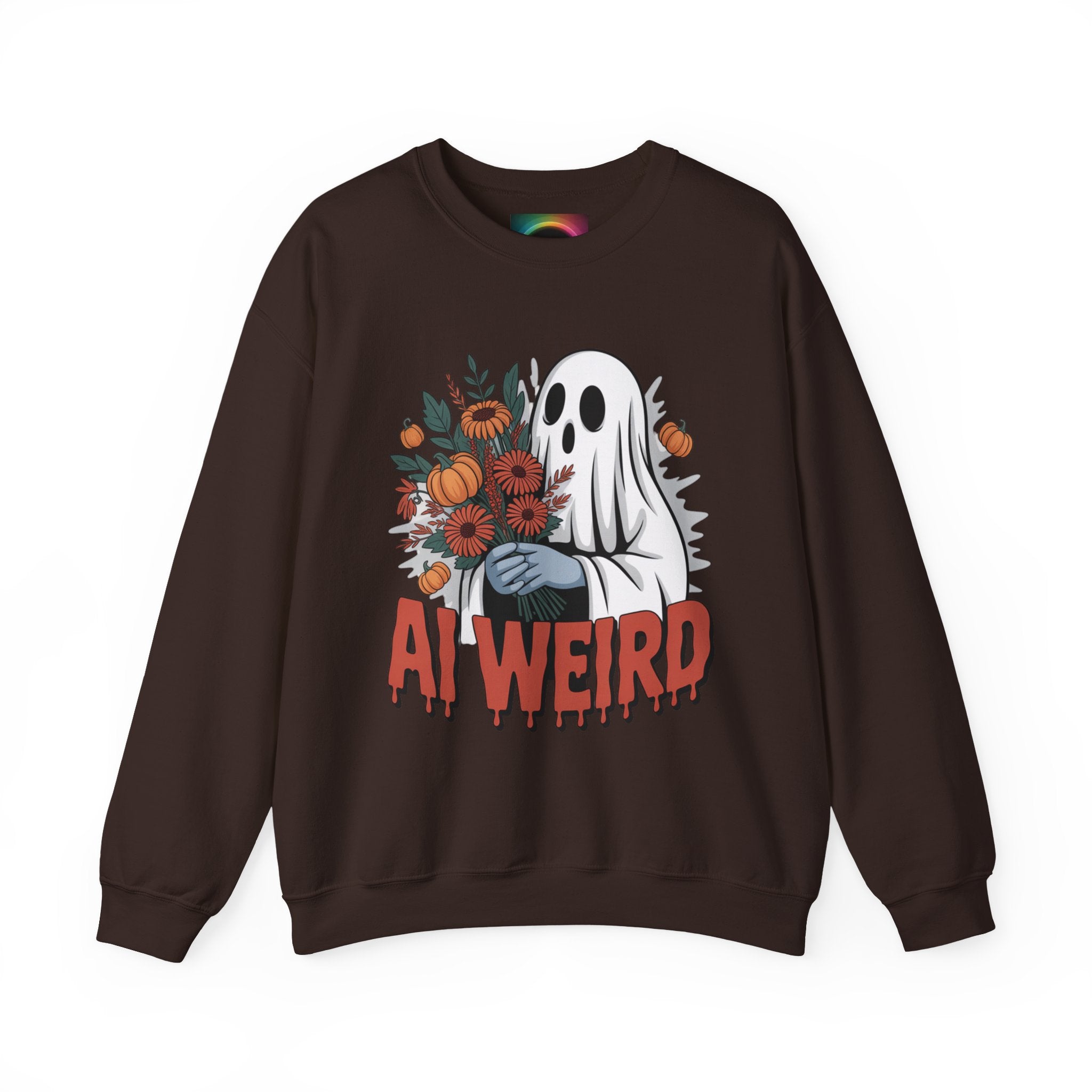 AI Weird "Glitch Garden  Ghost" Unisex Garment-Dyed Sweatshirt
