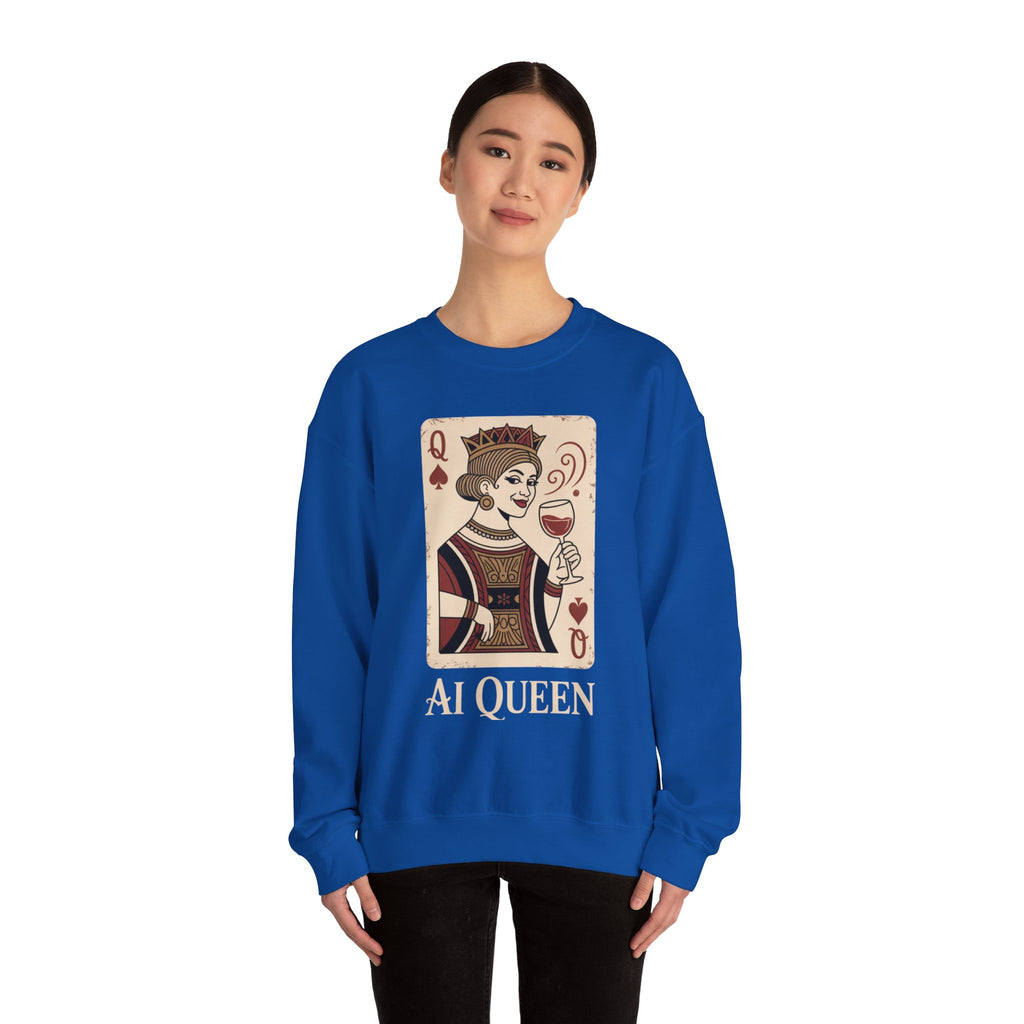AI Queen "ROYAL ALGORITHM"  Unisex Heavy Blend Crewneck Sweatshirt