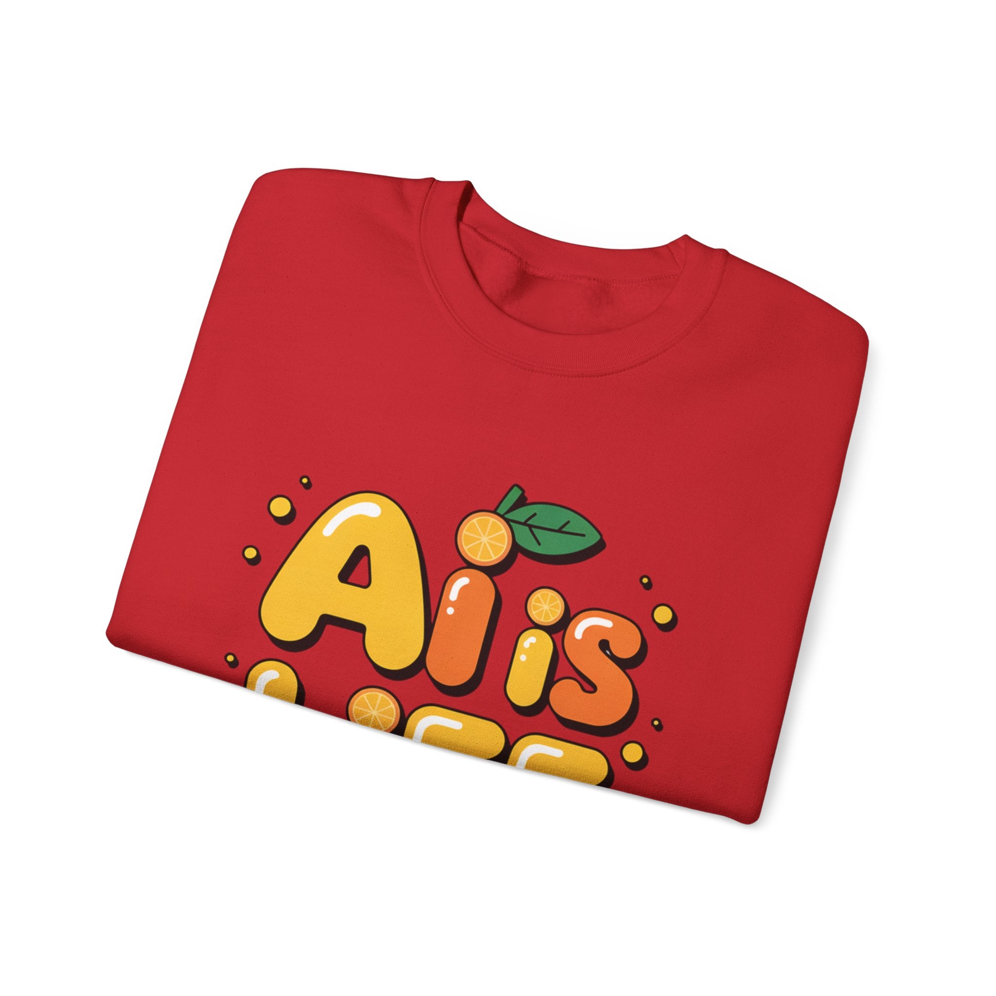 AI is LIFE  "Orange Overclock" Unisex Heavy Blend™ Crewneck Sweatshirt