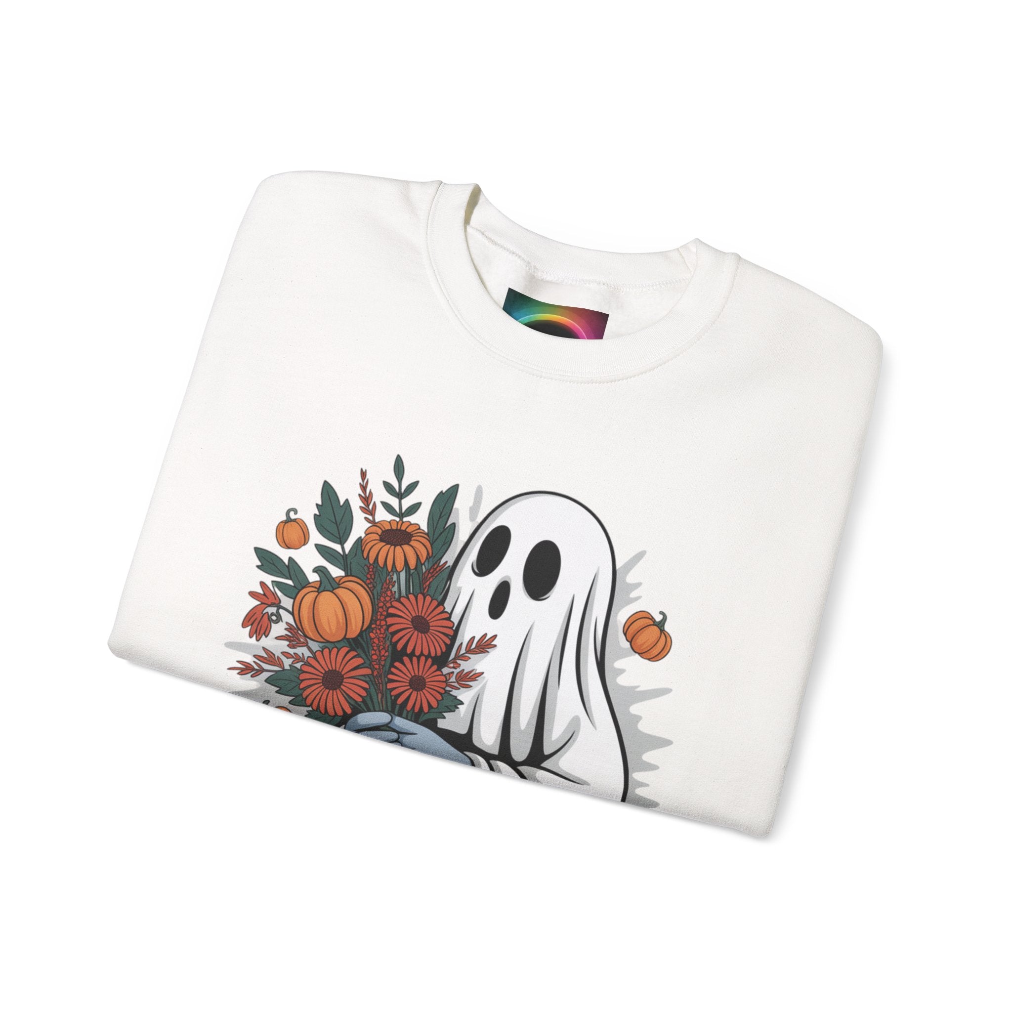 AI Weird "Glitch Garden  Ghost" Unisex Garment-Dyed Sweatshirt