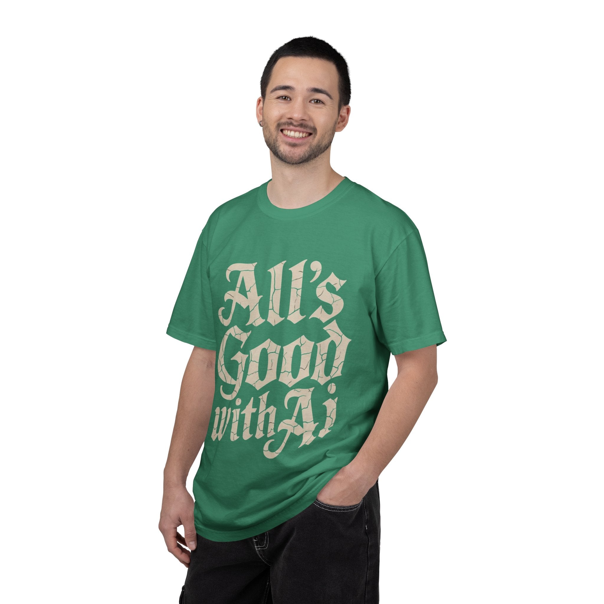 ALL’S GOOD WITH AI “Cracked Code Classic” Unisex Garment-Dyed T-shirt