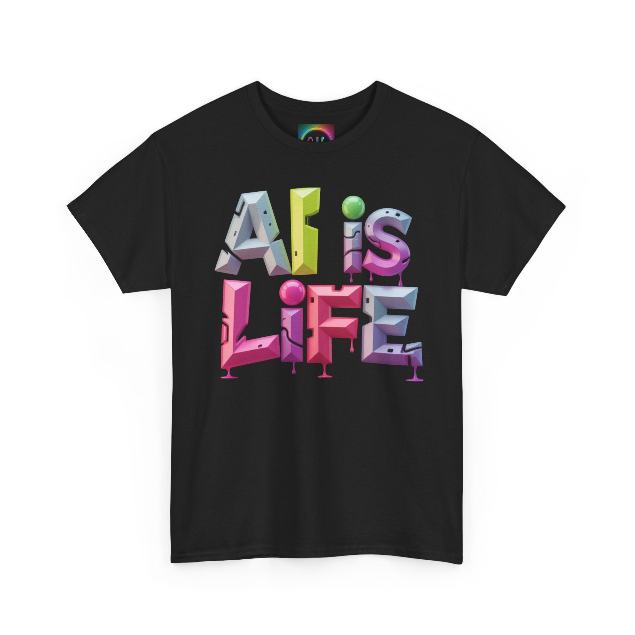AI is LIFE "GRAFFITI DIMENSION" Colorful 3D Typography T-shirt
