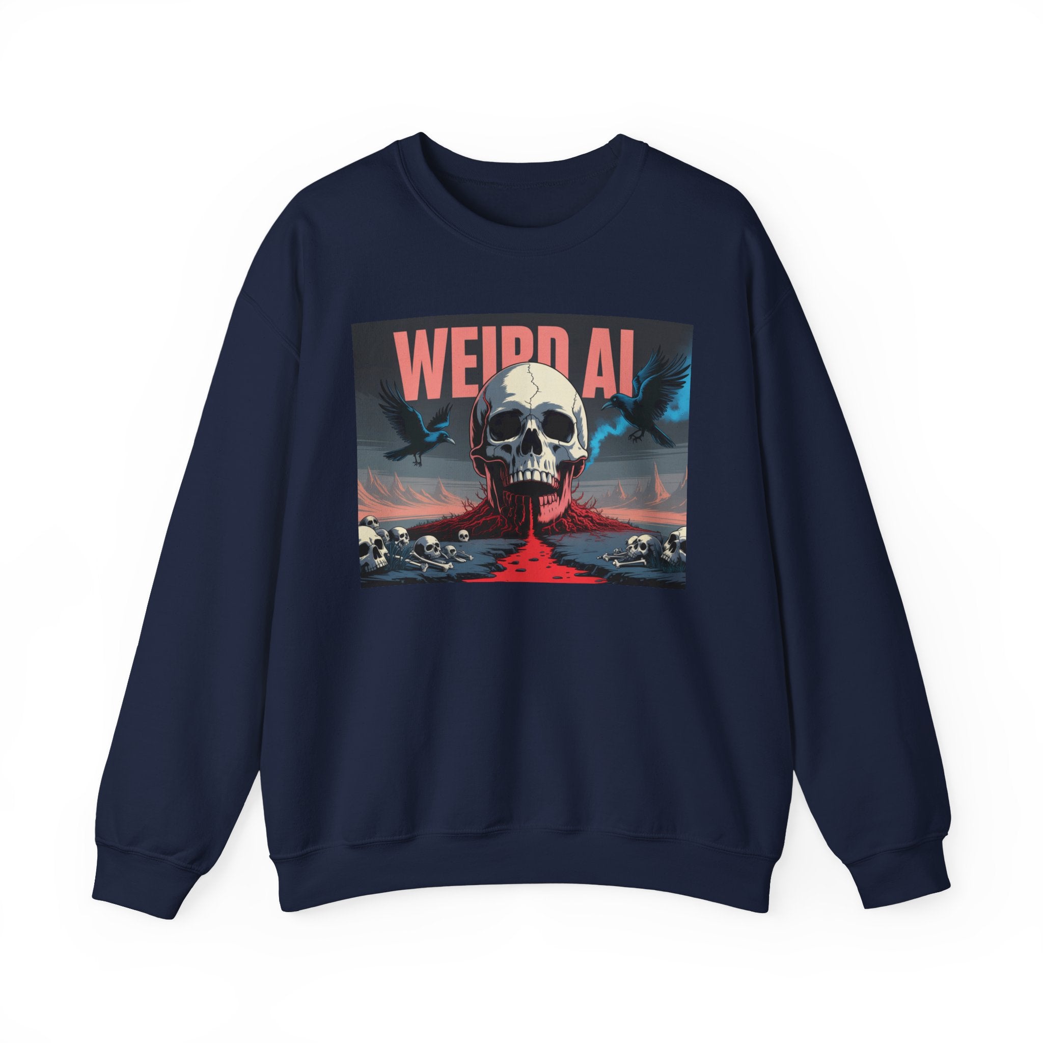 Weird AI  "Skeleton Volcano Edition” Unisex Heavy Blend™ Crewneck Sweatshirt