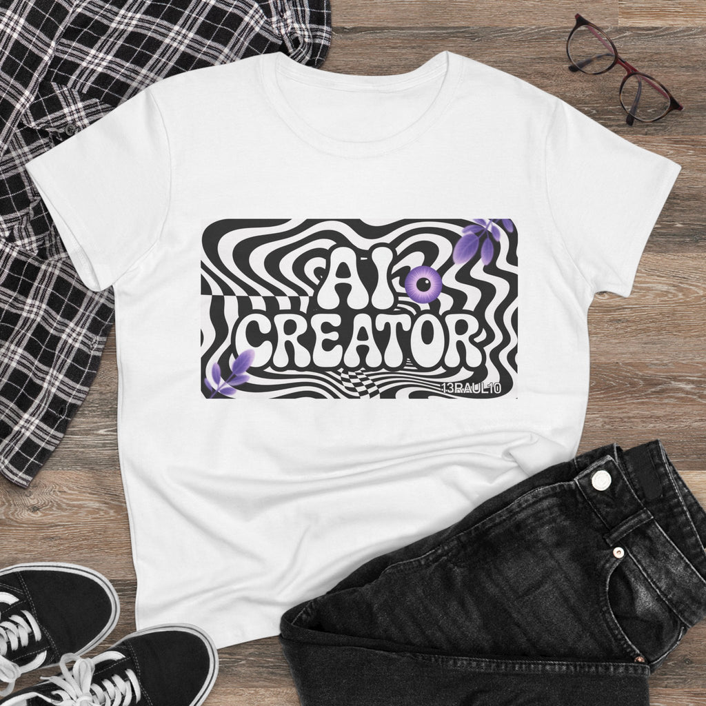 AI Creator  "Optic Loop" Women's Midweight Cotton Tee