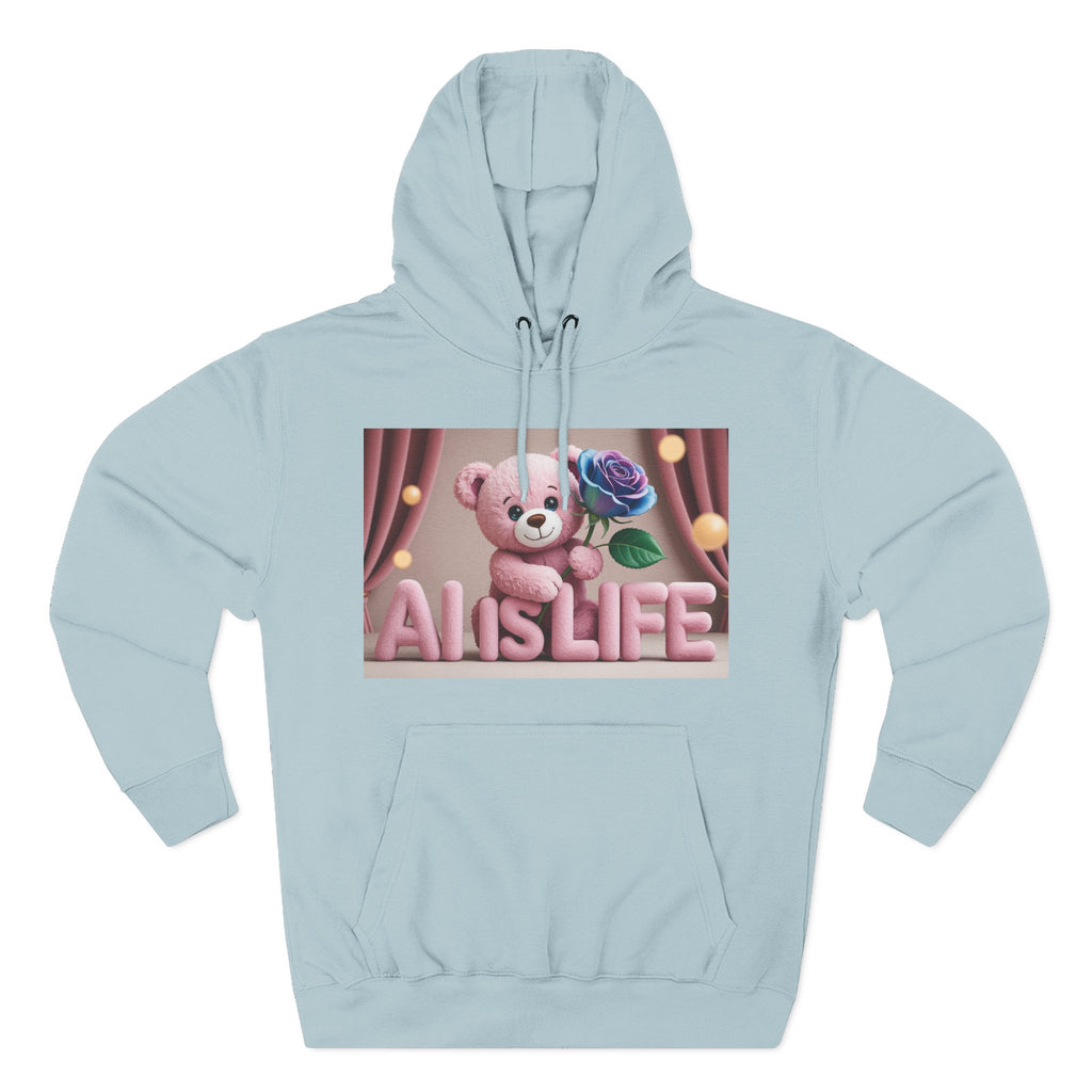 AI IS LIFE  "CUTE CIRCUIT" Three-Panel Fleece Hoodie