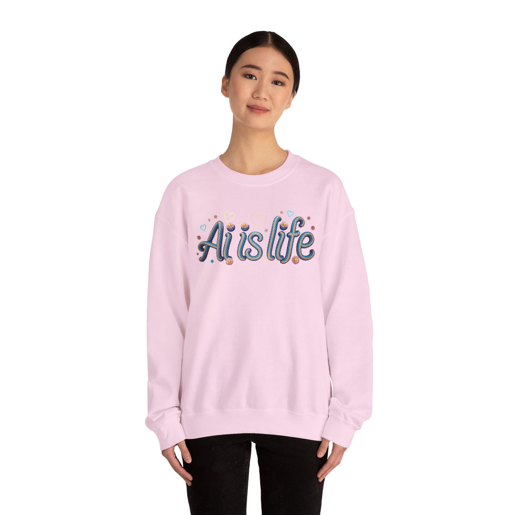 AI is LIFE " TWISTED BEAUTY " Retro Script Graphic Pullover for Artists Sweatshirt