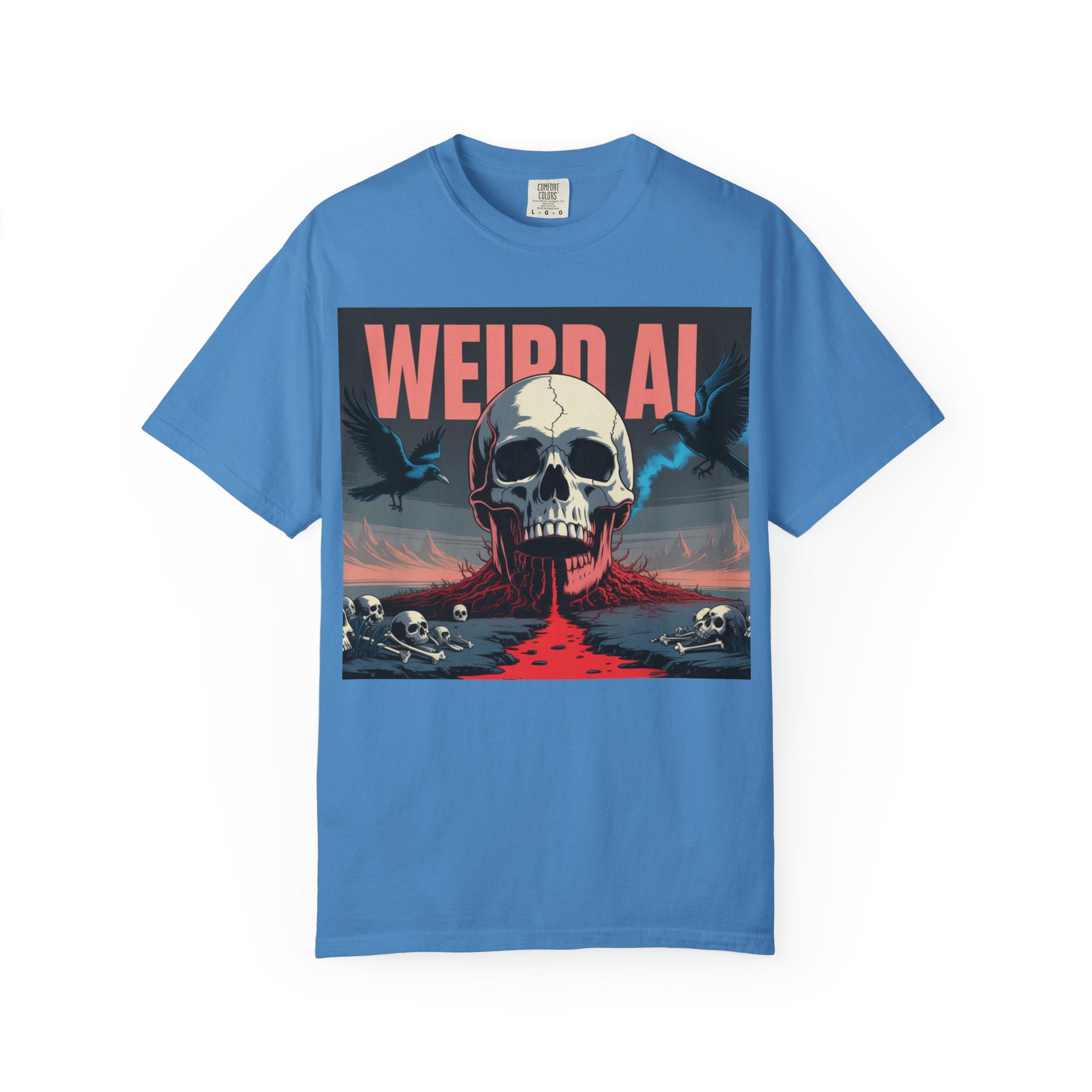 Weird AI  "Skeleton Volcano Edition”  Unisex Garment-Dyed T-shirt