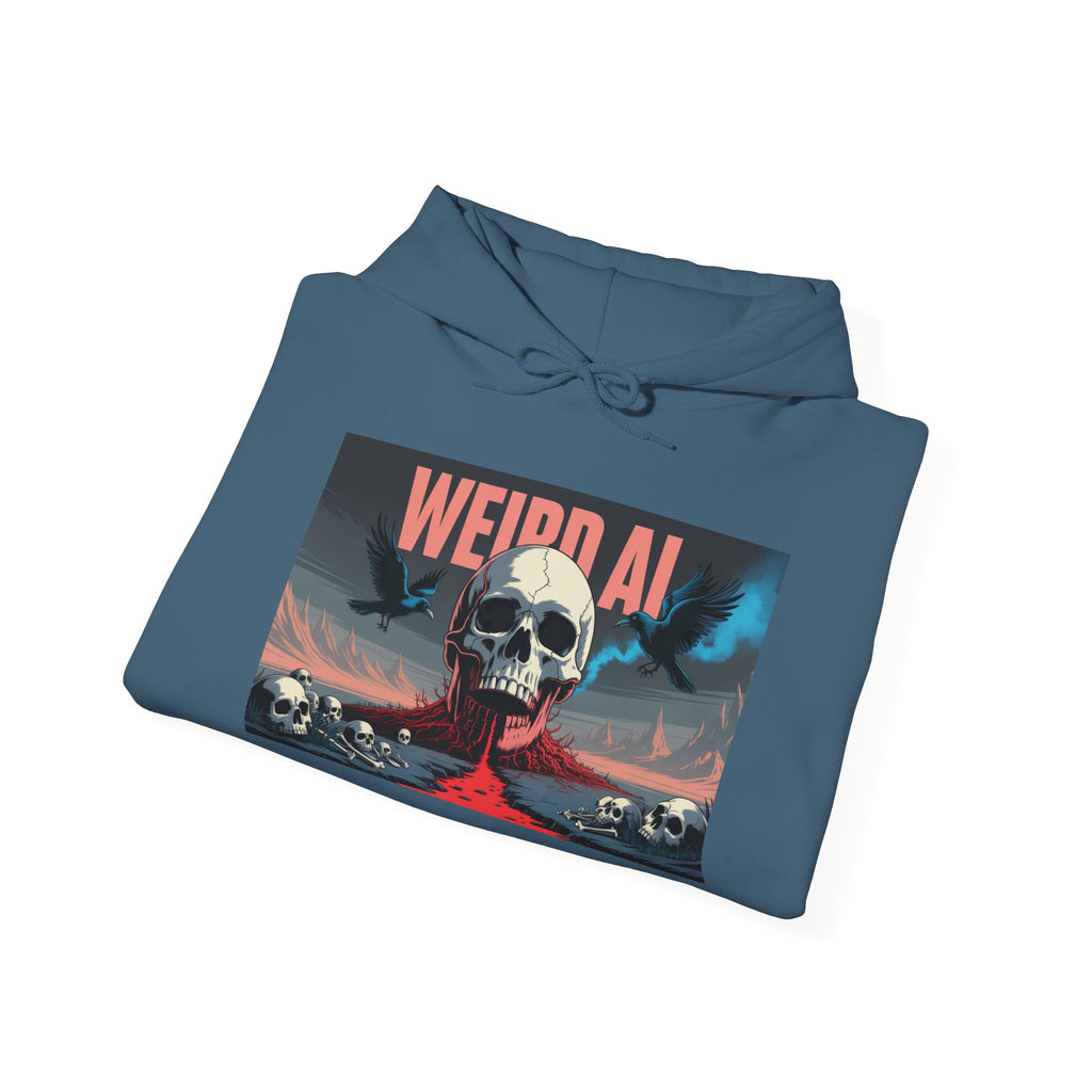 Weird AI " Skeleton Volcano Edition " Unisex Heavy Blend™ Hooded Sweatshirt