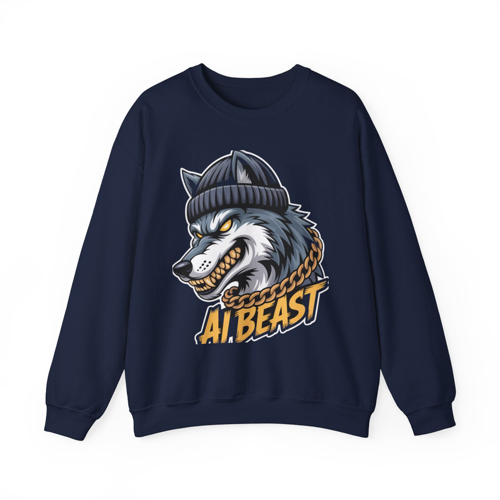 AI BEAST  "Wolf Byte Syndicate" Unisex Heavy Blend™ Crewneck Sweatshirt