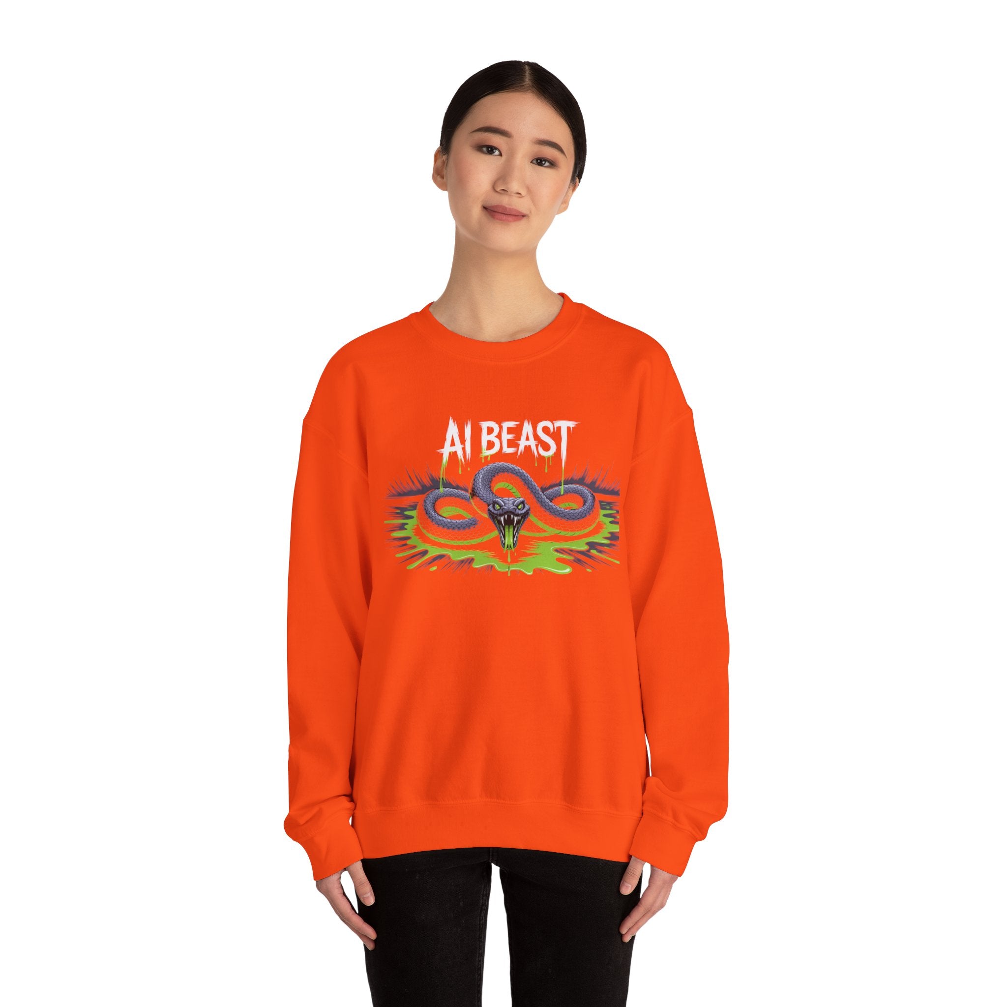 AI BEAST  "Digital Venom" Unisex Heavy Blend™ Crewneck Sweatshirt