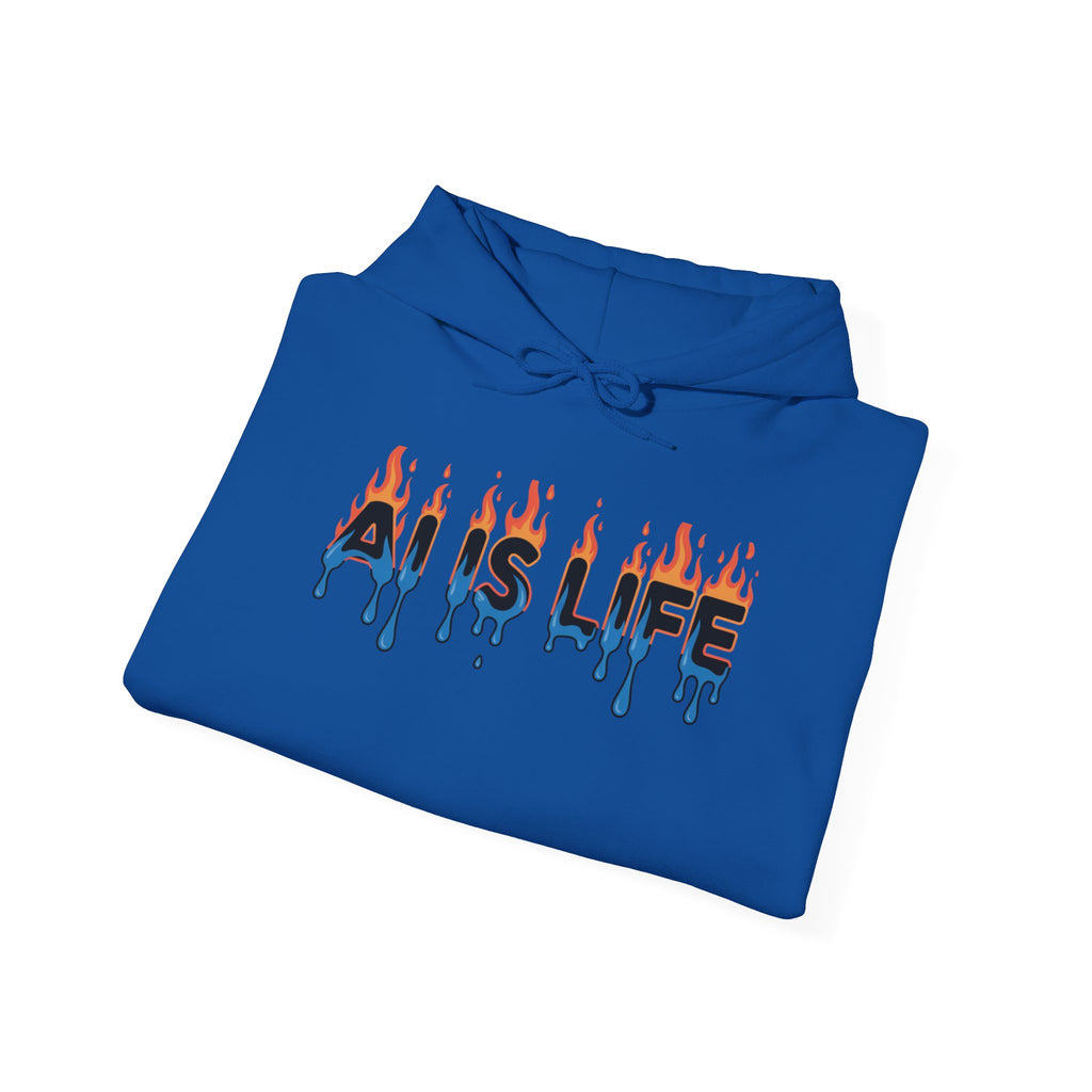 AI IS LIFE   “AI MELTDOWN”  Unisex Heavy Blend™ Hooded Sweatshirt