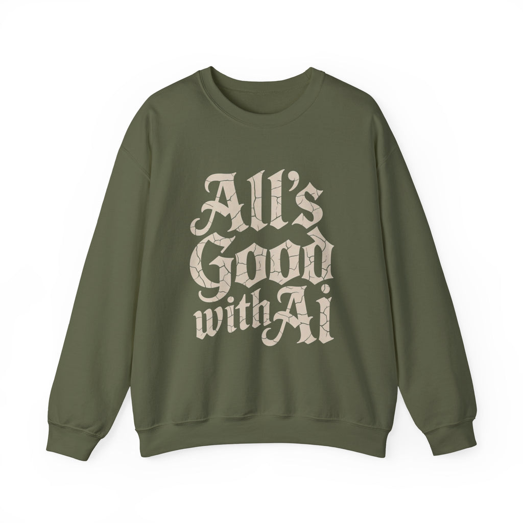 ALL’S GOOD WITH AI “Cracked Code Classic” Unisex Heavy Blend Crewneck Sweatshirt