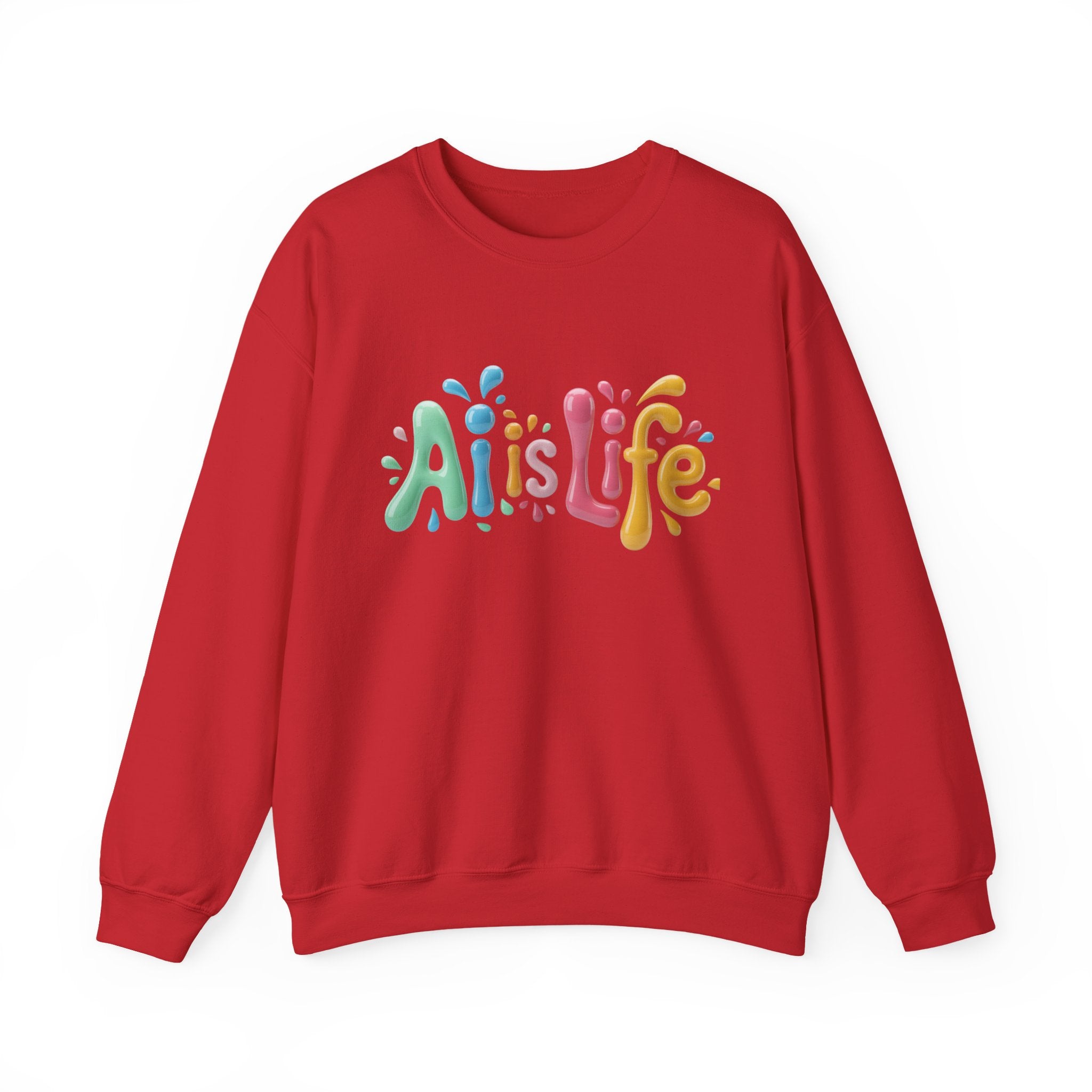AI IS LIFE  “Colorful Circuit Pop”  Unisex Heavy Blend™ Crewneck Sweatshirt