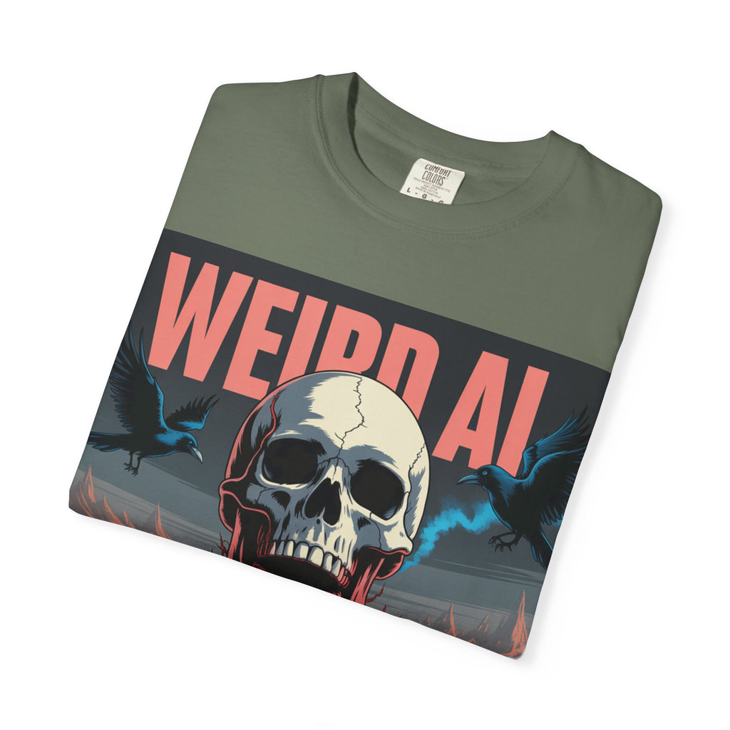 Weird AI  "Skeleton Volcano Edition”  Unisex Garment-Dyed T-shirt