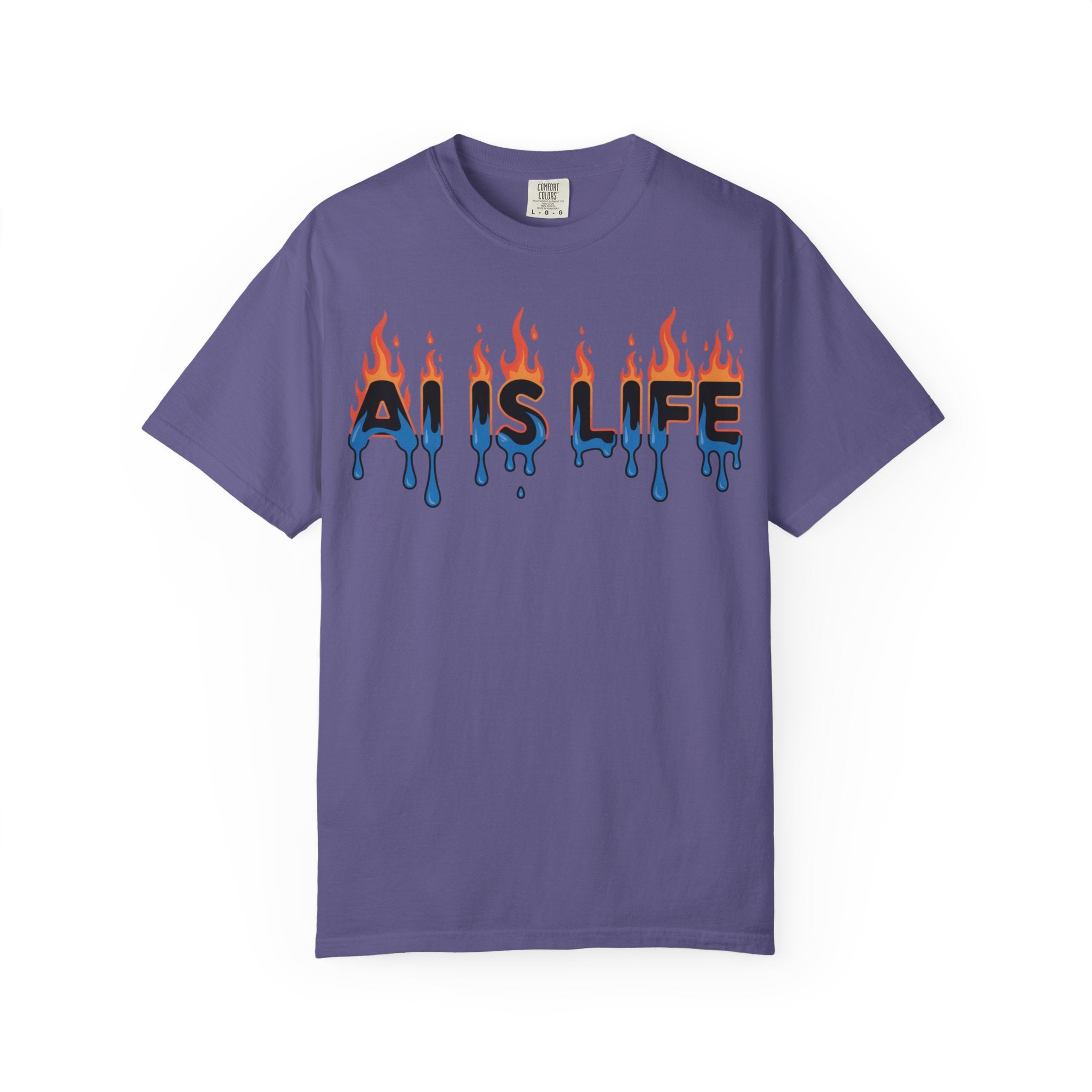 AI IS LIFE – “AI MELTDOWN” Unisex Garment-Dyed T-shirt