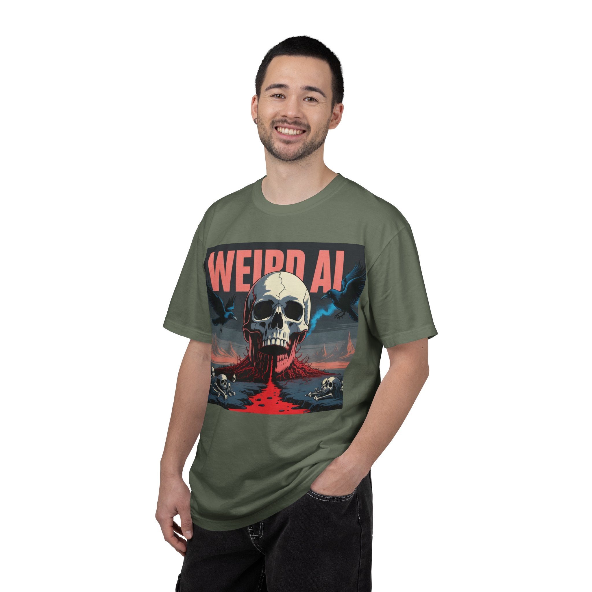 Weird AI  "Skeleton Volcano Edition”  Unisex Garment-Dyed T-shirt