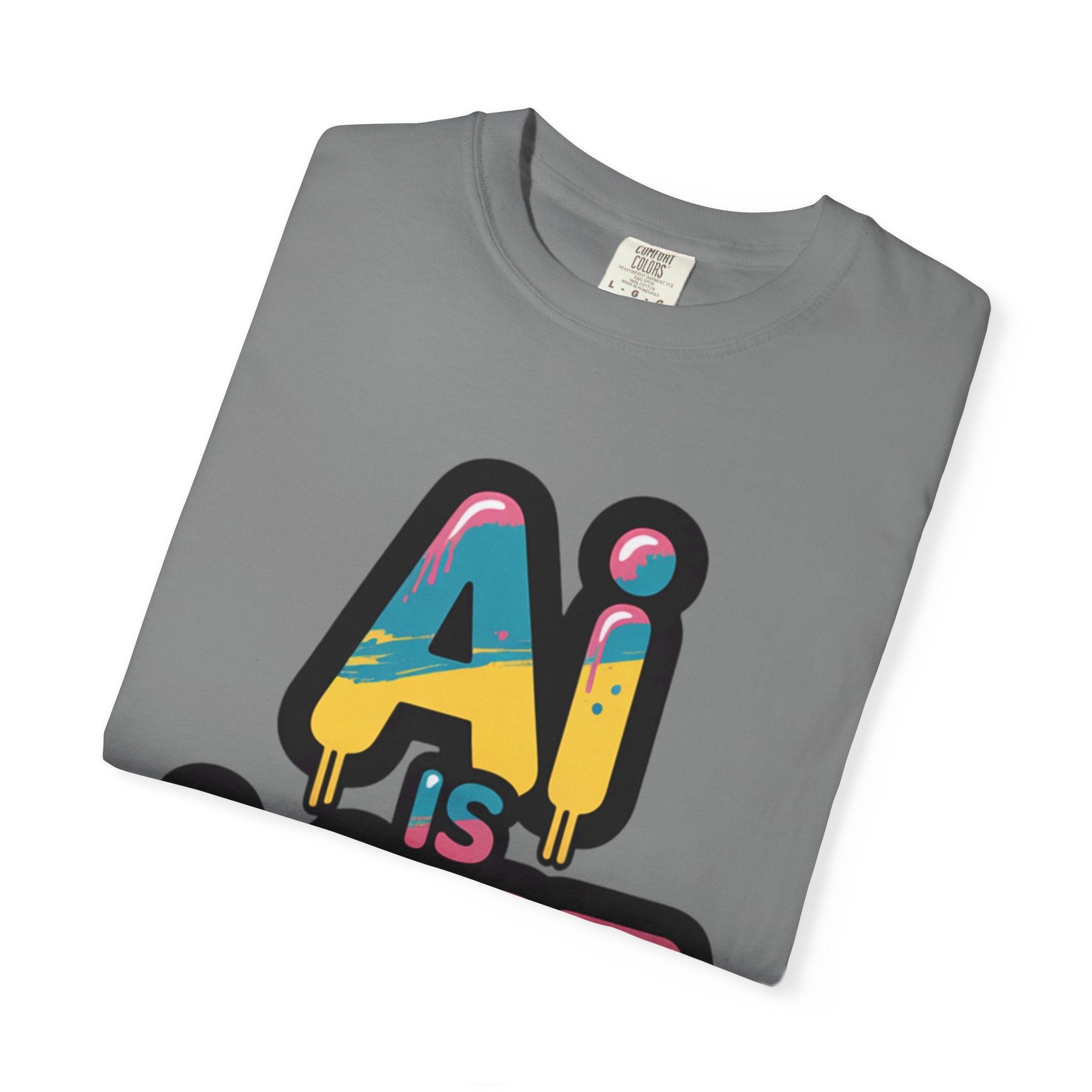 AI IS LIFE  " Neon Circuit " Unisex Garment-Dyed T-shirt