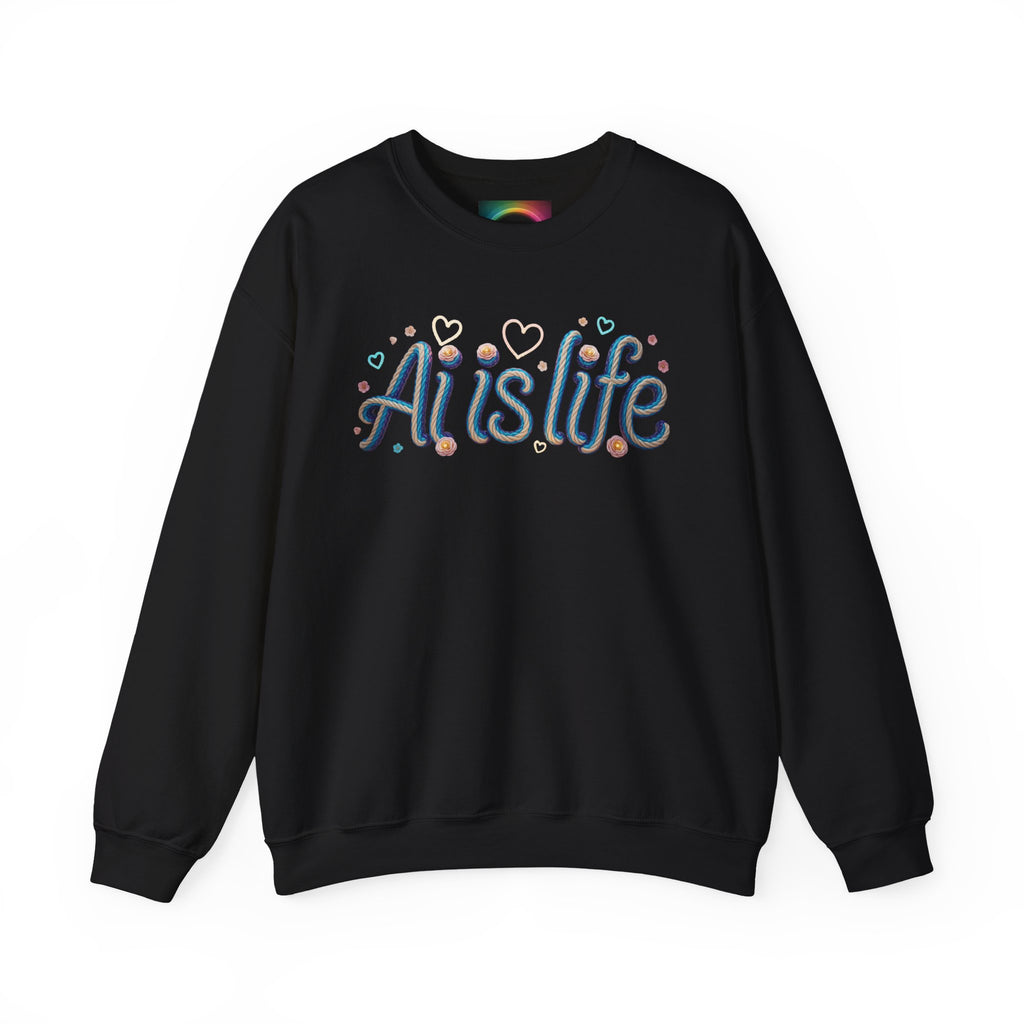 AI is LIFE " TWISTED BEAUTY " Retro Script Graphic Pullover for Artists Sweatshirt