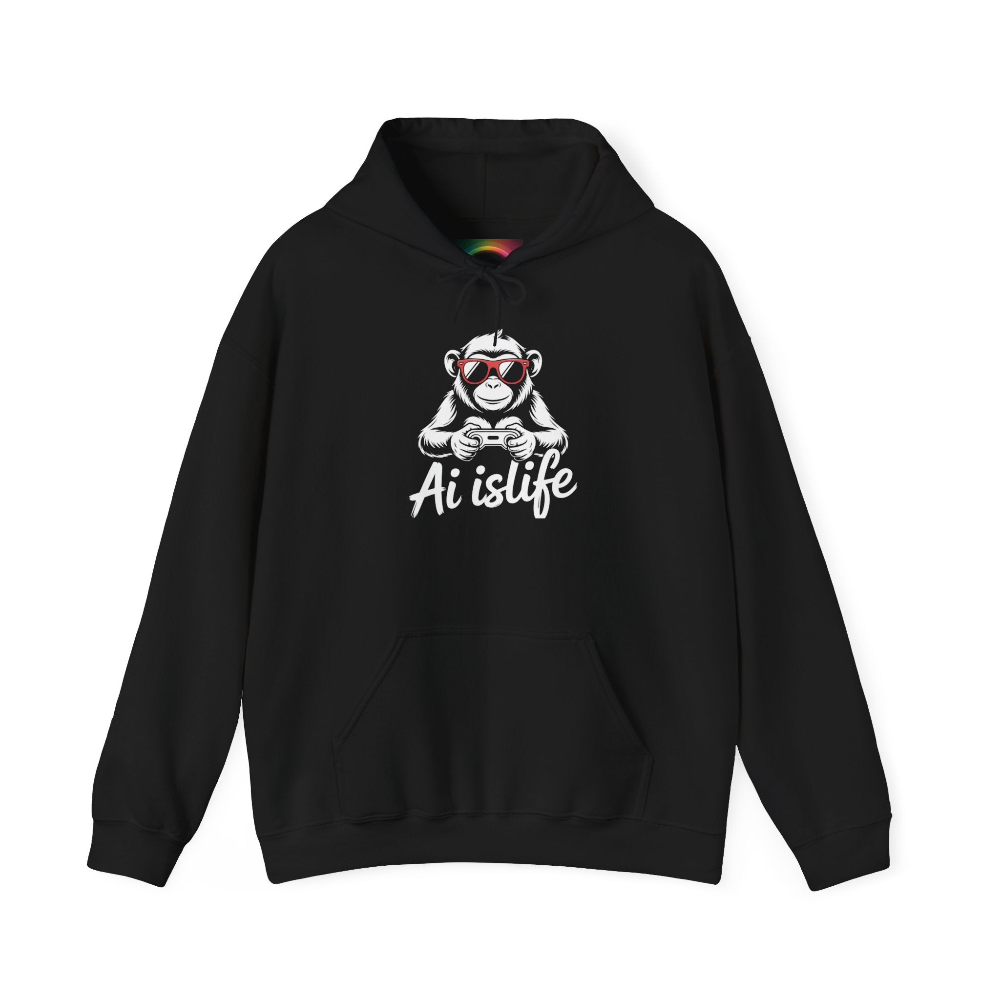 AI is Life "GAMER CHIMP ELITE" Unisex Graphic Pullover Hoodie