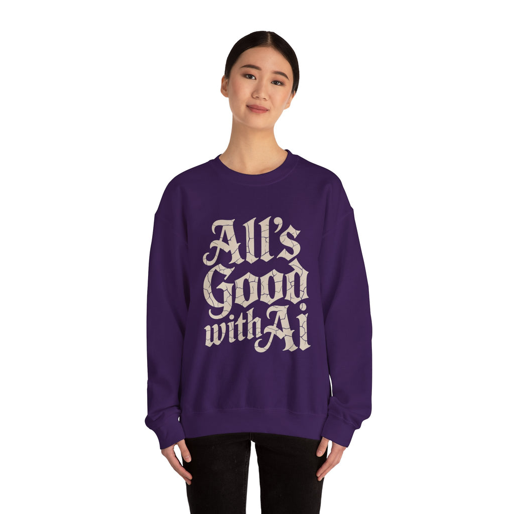 ALL’S GOOD WITH AI “Cracked Code Classic” Unisex Heavy Blend Crewneck Sweatshirt